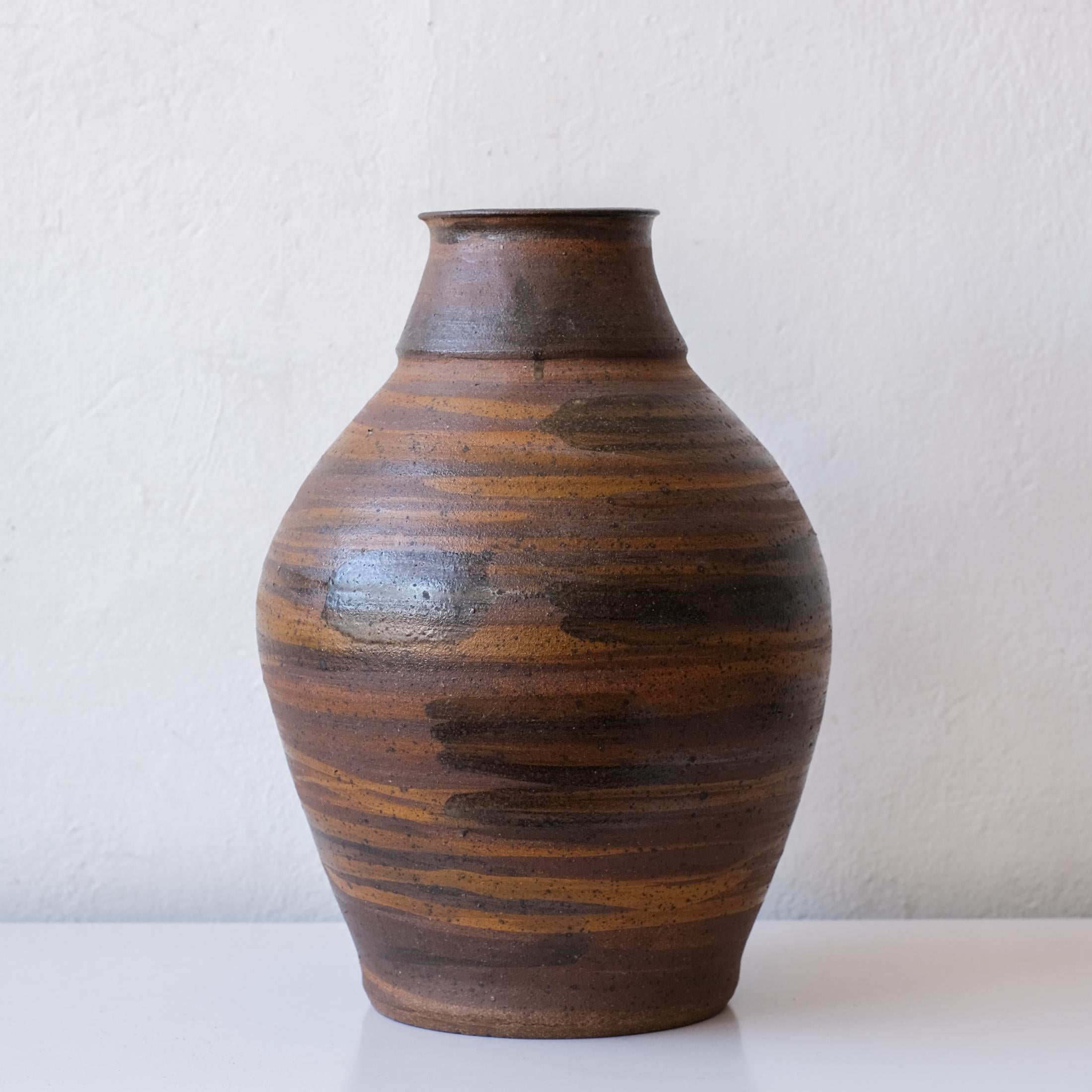 Large Early Studio Ceramic Vase by Stan Bitters 1