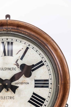 Large Early Wooden Gents of Leicester Wall Clock, c.1920