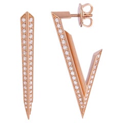 Large Earrings crafted in 18K Rose Gold & White Diamonds 0.85 ct. 