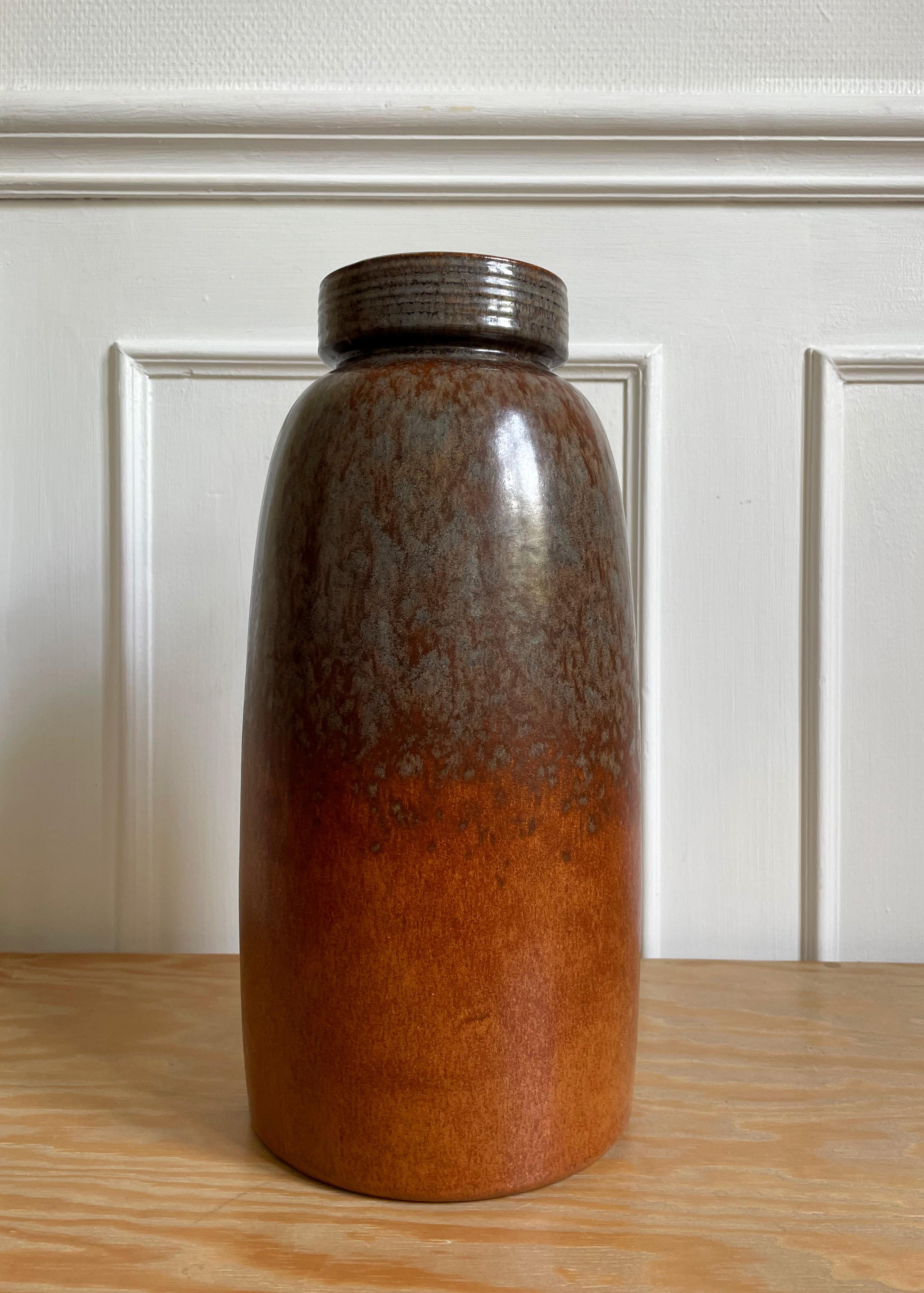 Large Earth Colored Ceramic Floor Vase, 1960s 3