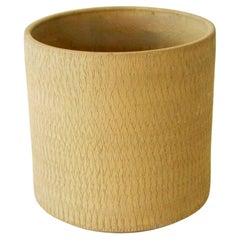 Retro Large Earth Tone Gainey Planter Pot with Organic Sgrafitto Design