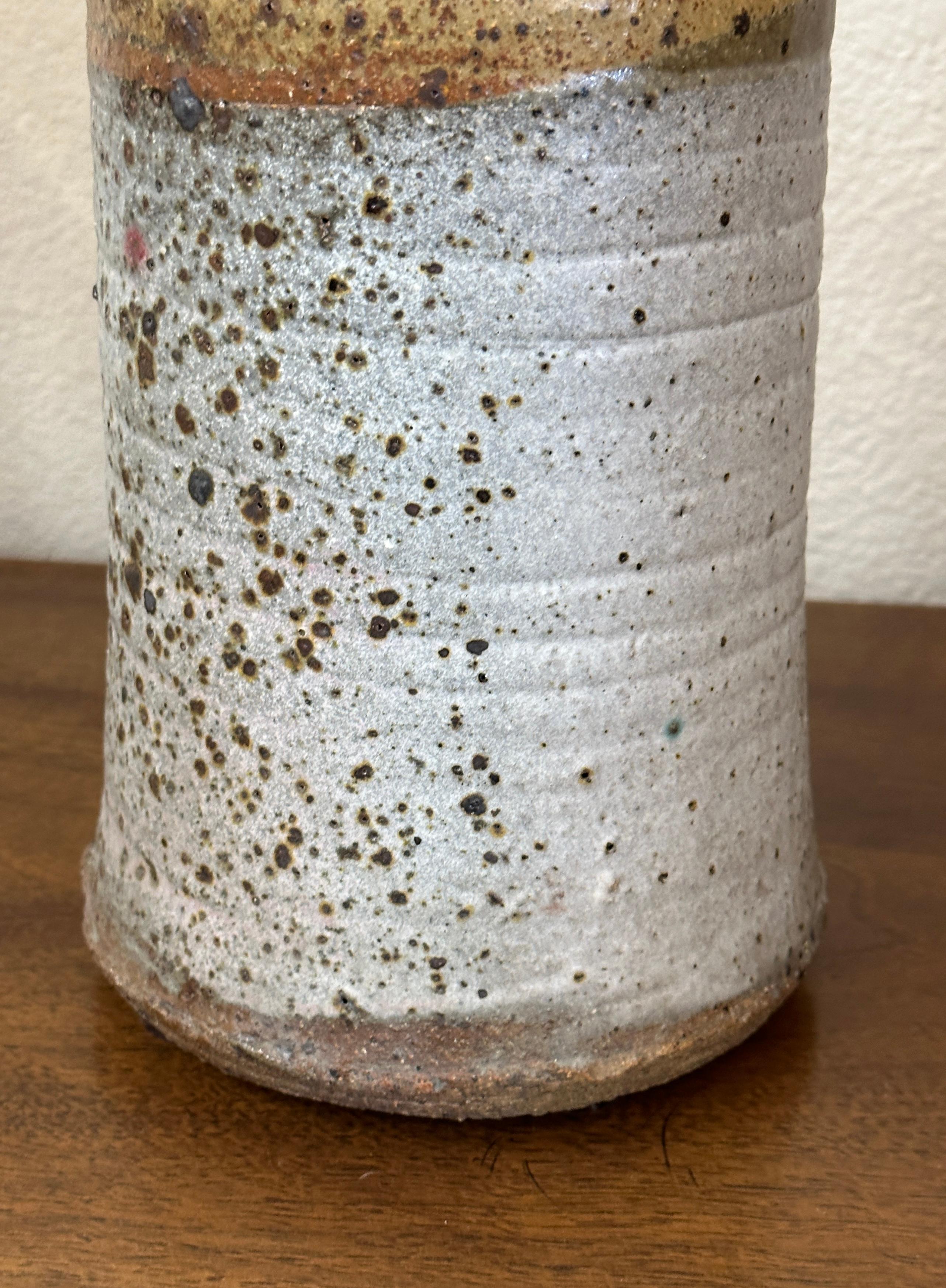 American Large Earth Toned Stoneware Pottery Vessel  For Sale