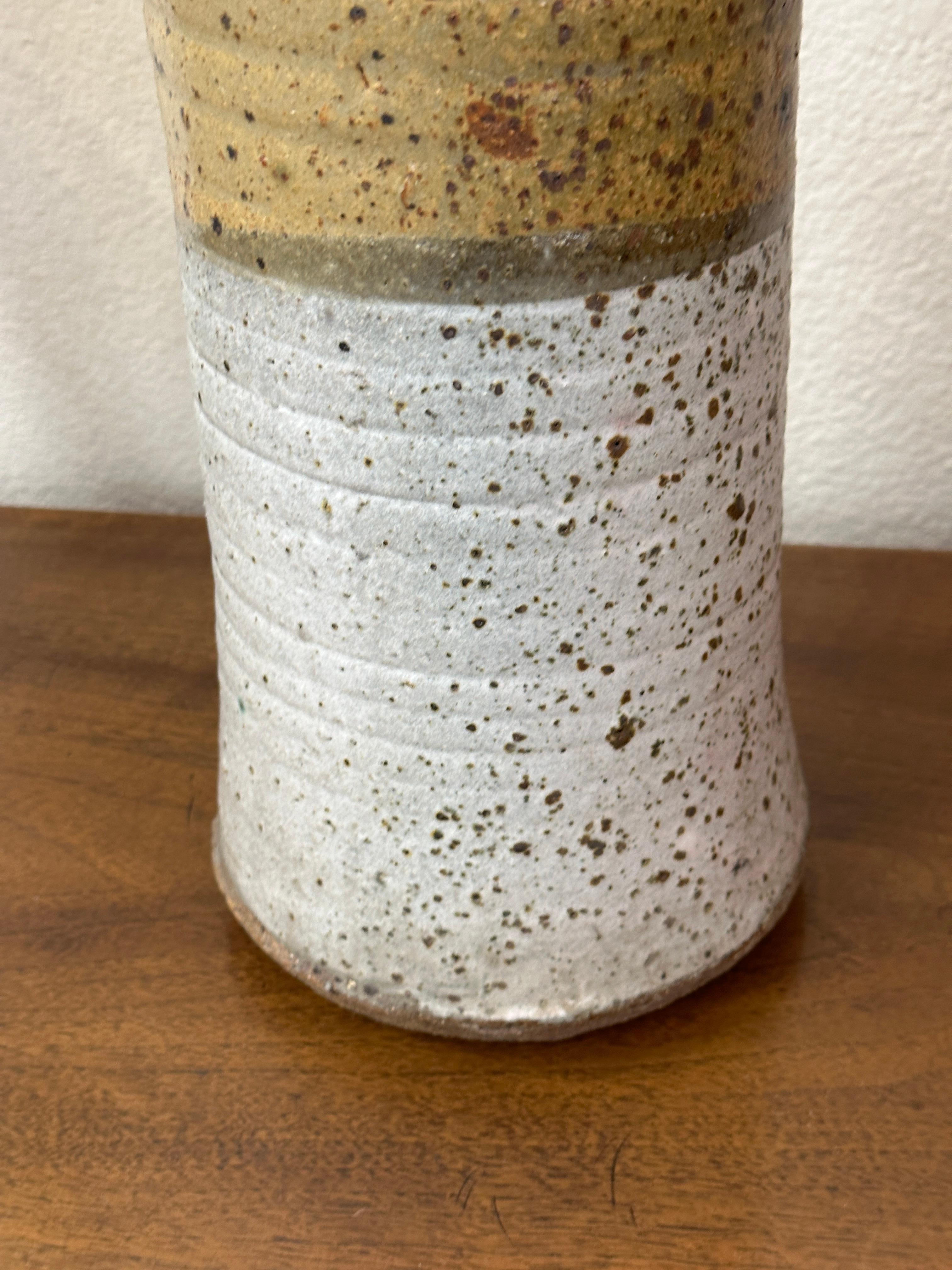 Large Earth Toned Stoneware Pottery Vessel  In Good Condition For Sale In Palm Springs, CA