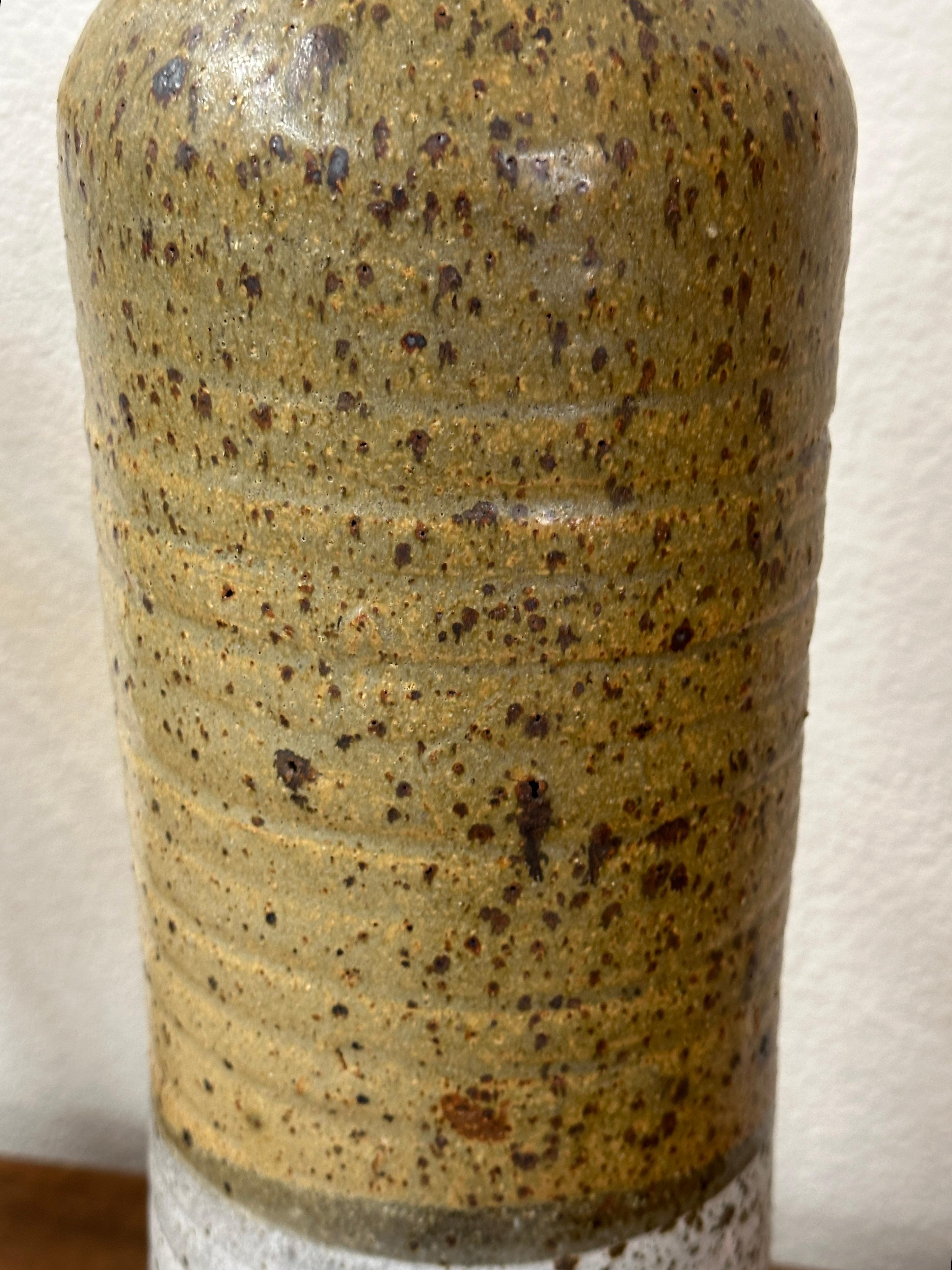 20th Century Large Earth Toned Stoneware Pottery Vessel  For Sale