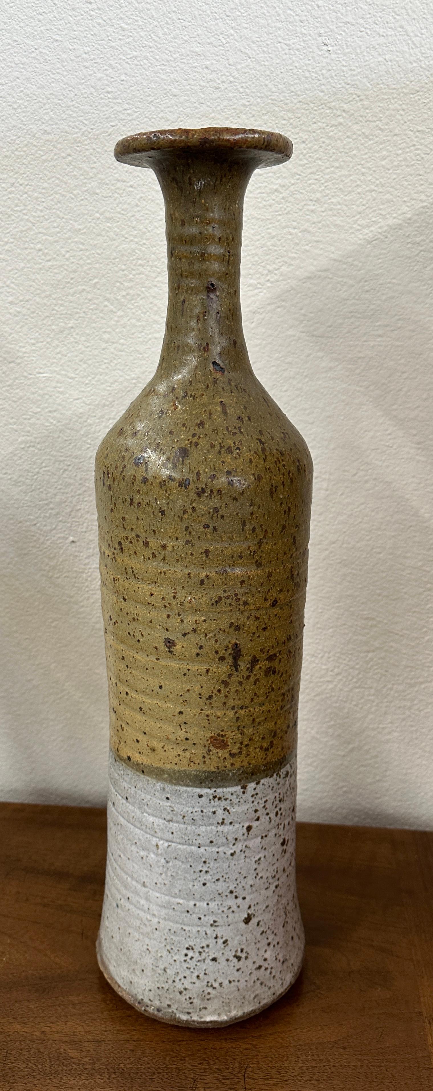 Large Earth Toned Stoneware Pottery Vessel  For Sale 2