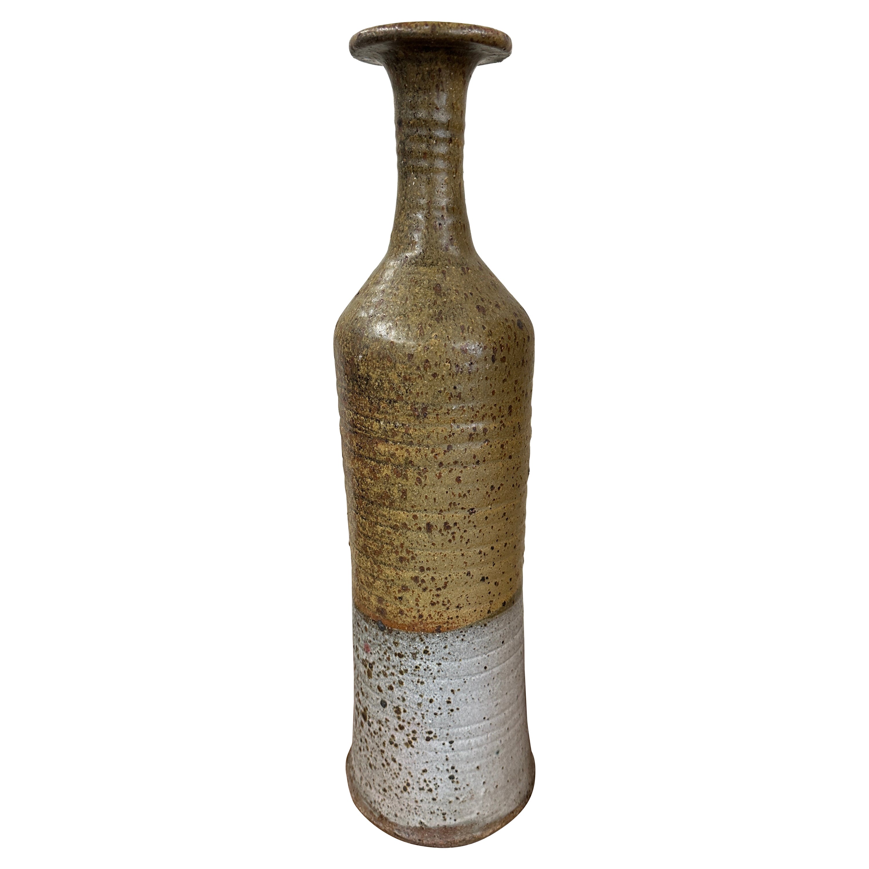 Large Earth Toned Stoneware Pottery Vessel