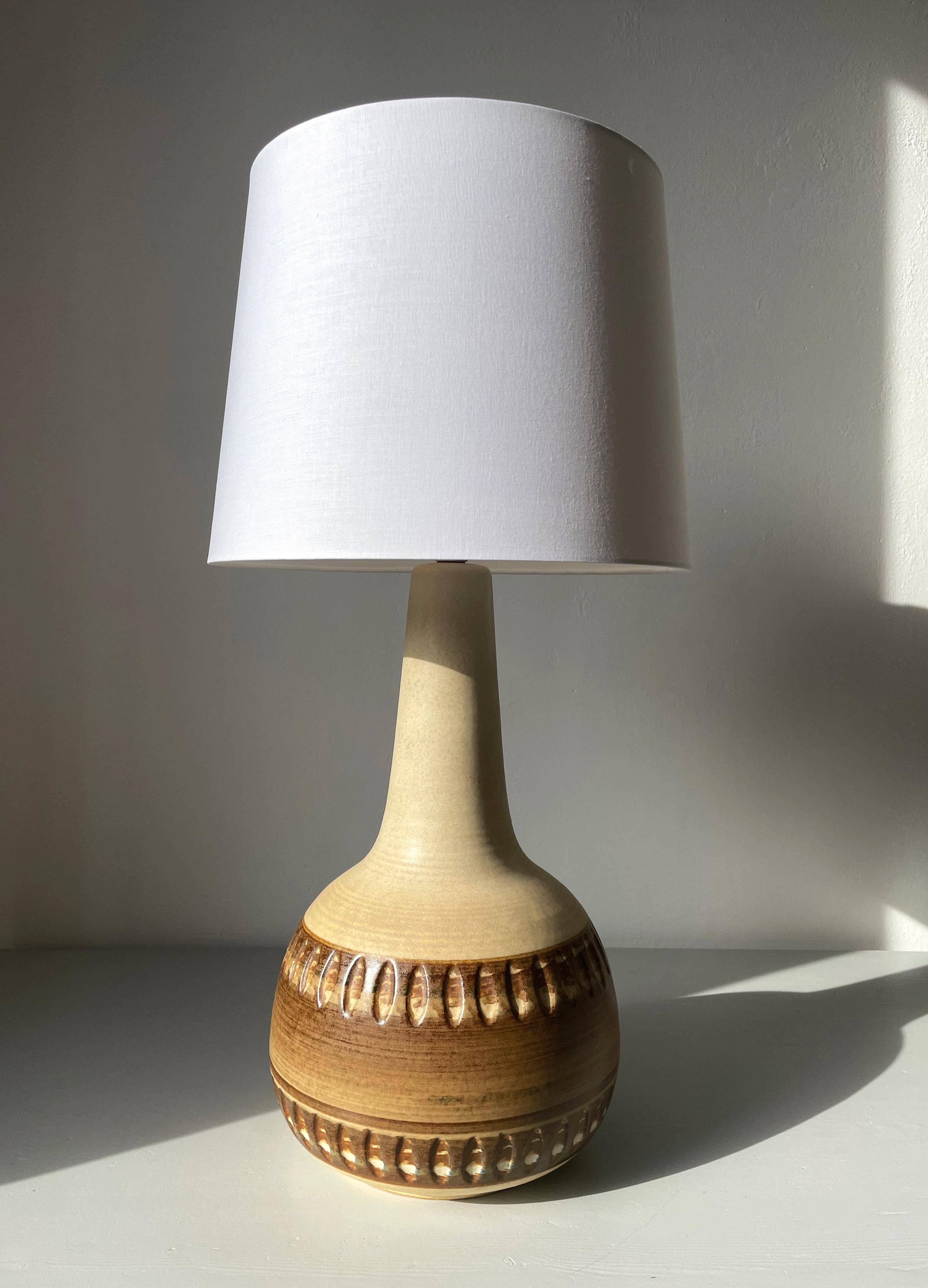 Mid-Century Modern Tall 1960s Danish Modern Earth Toned Stoneware Søholm Lamp For Sale