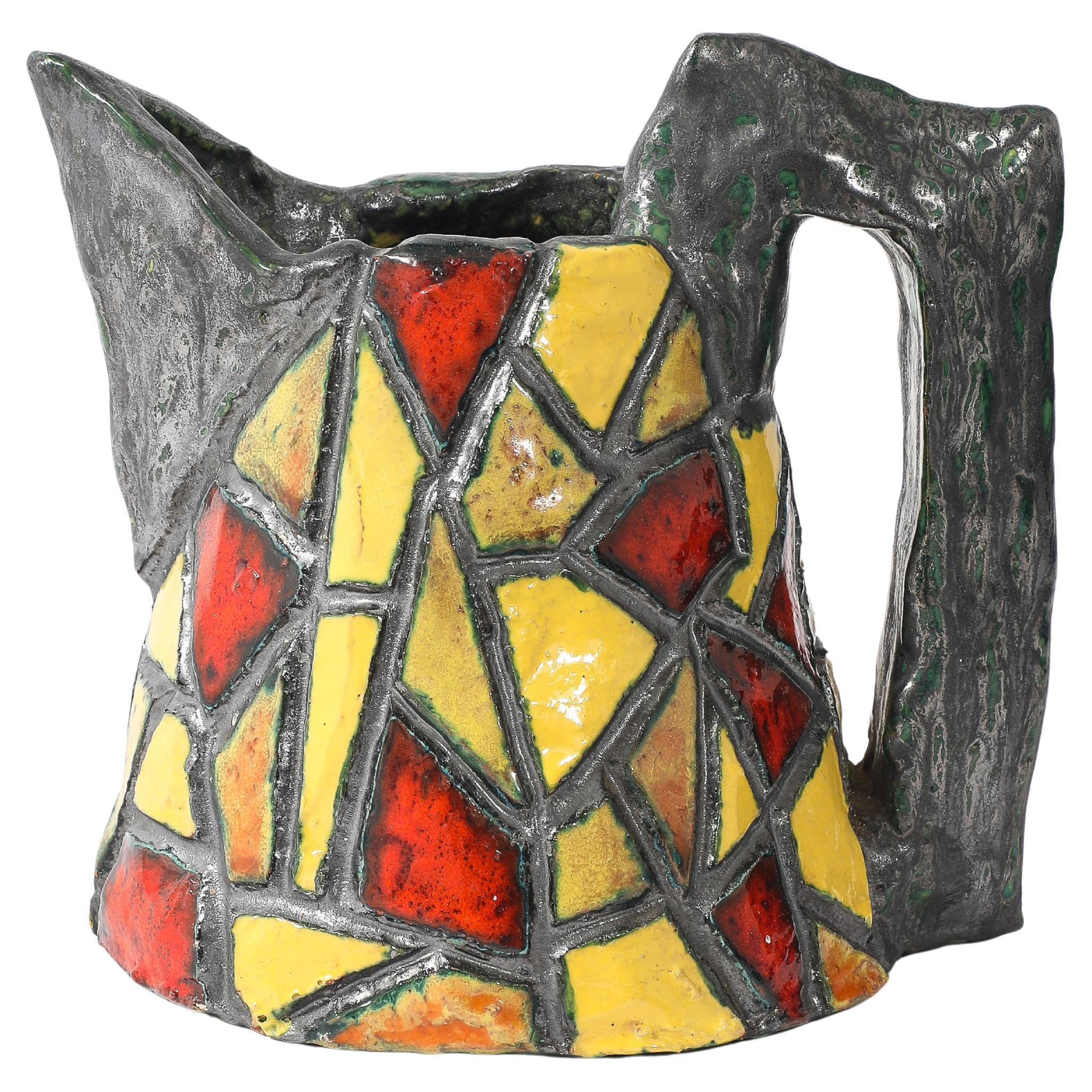 Large earthenware Pitcher, USA 1970
s For Sale