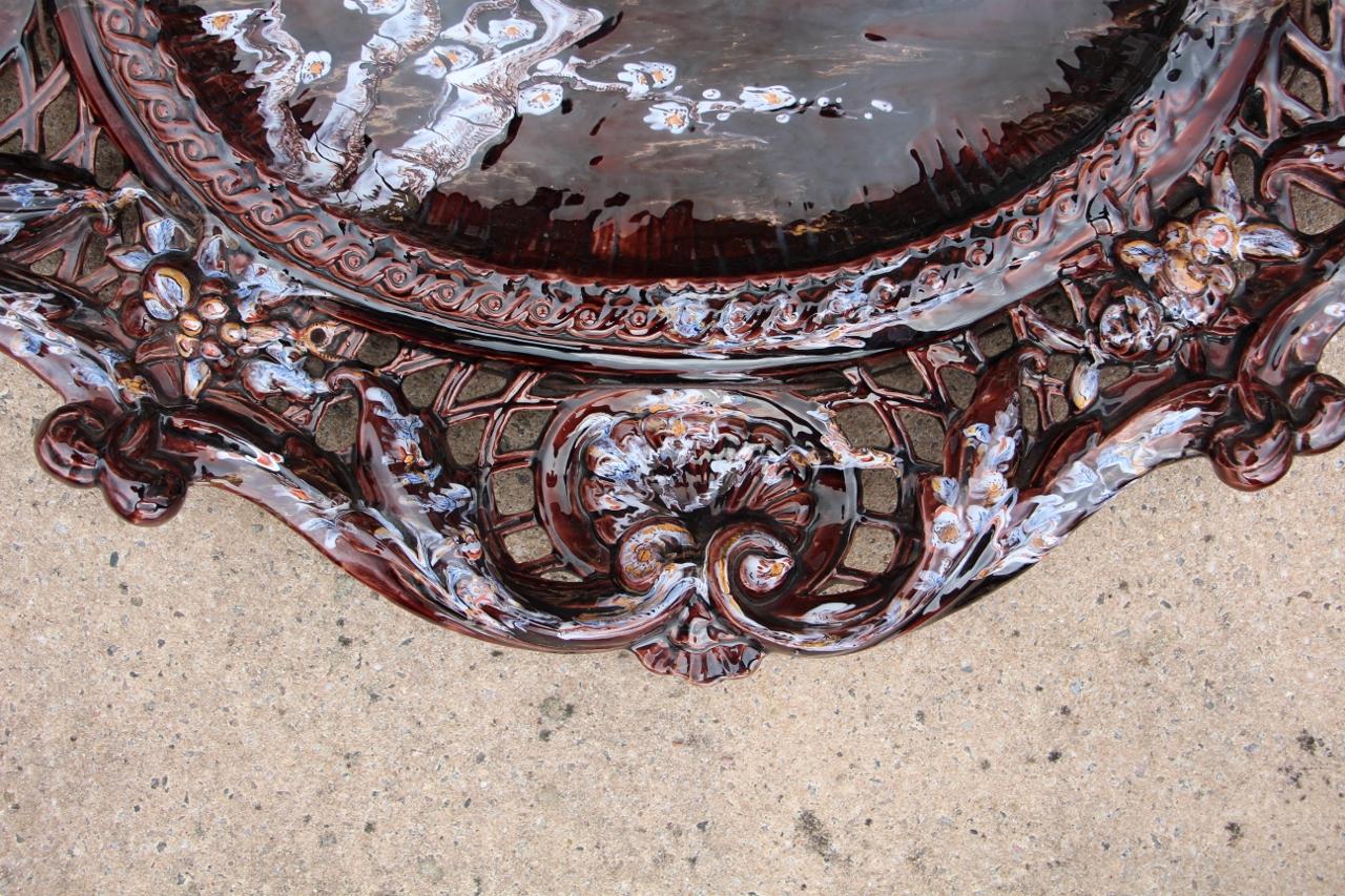 Large Earthenware Platter From Saint-clément And Emile Gallé Bon état - En vente à Charmes, FR