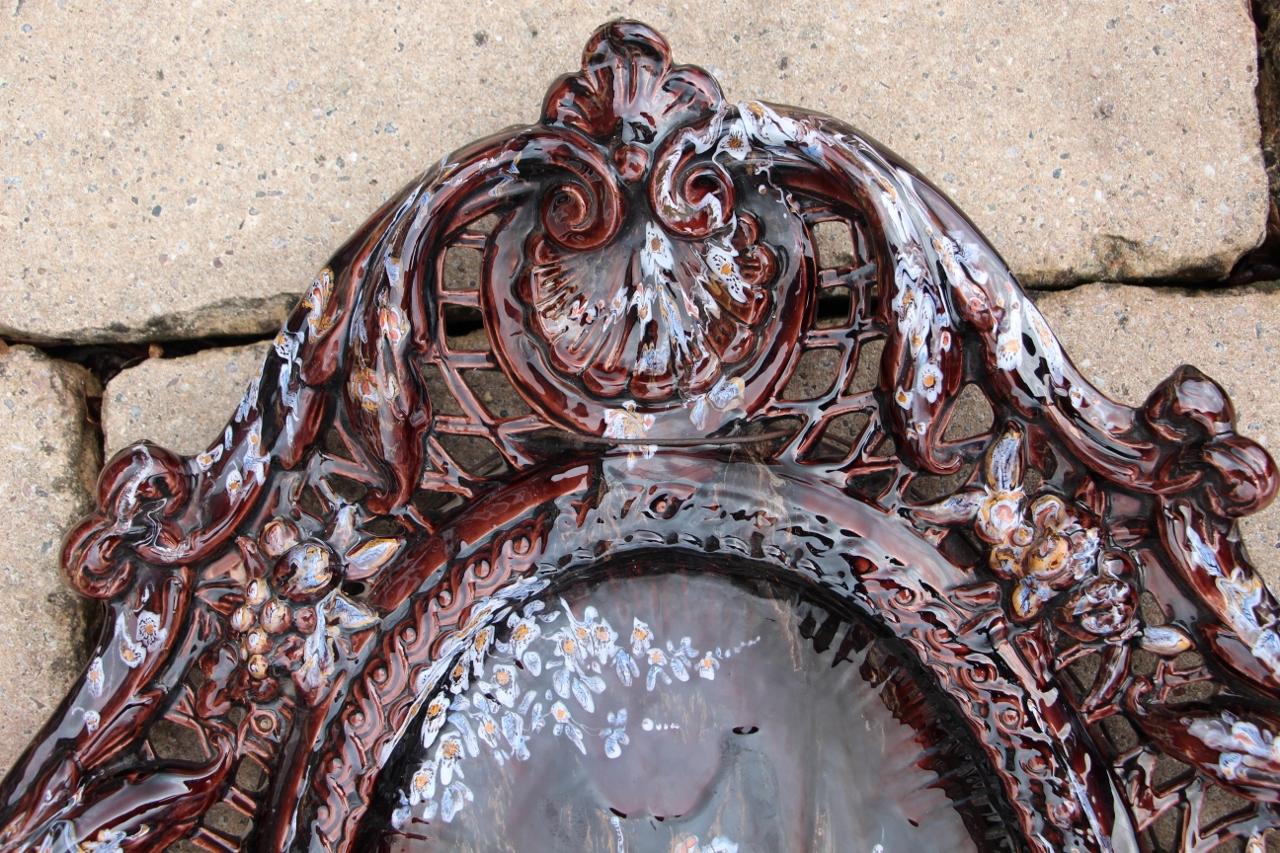 Céramique Large Earthenware Platter From Saint-clément And Emile Gallé en vente