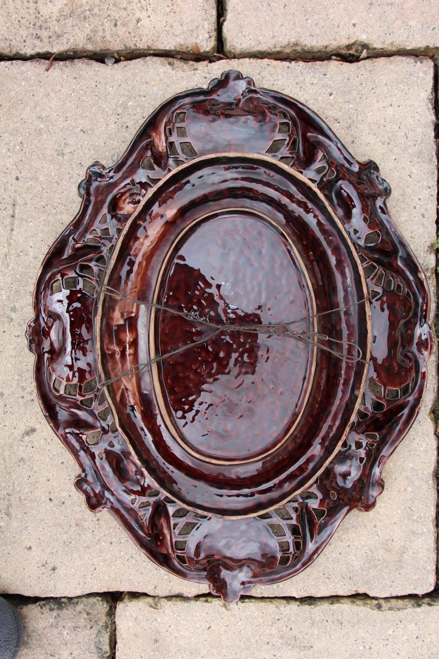 Large Earthenware Platter From Saint-clément And Emile Gallé en vente 1