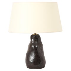 Gran lámpara de sobremesa de barro nº 1, Bélgica Años 50