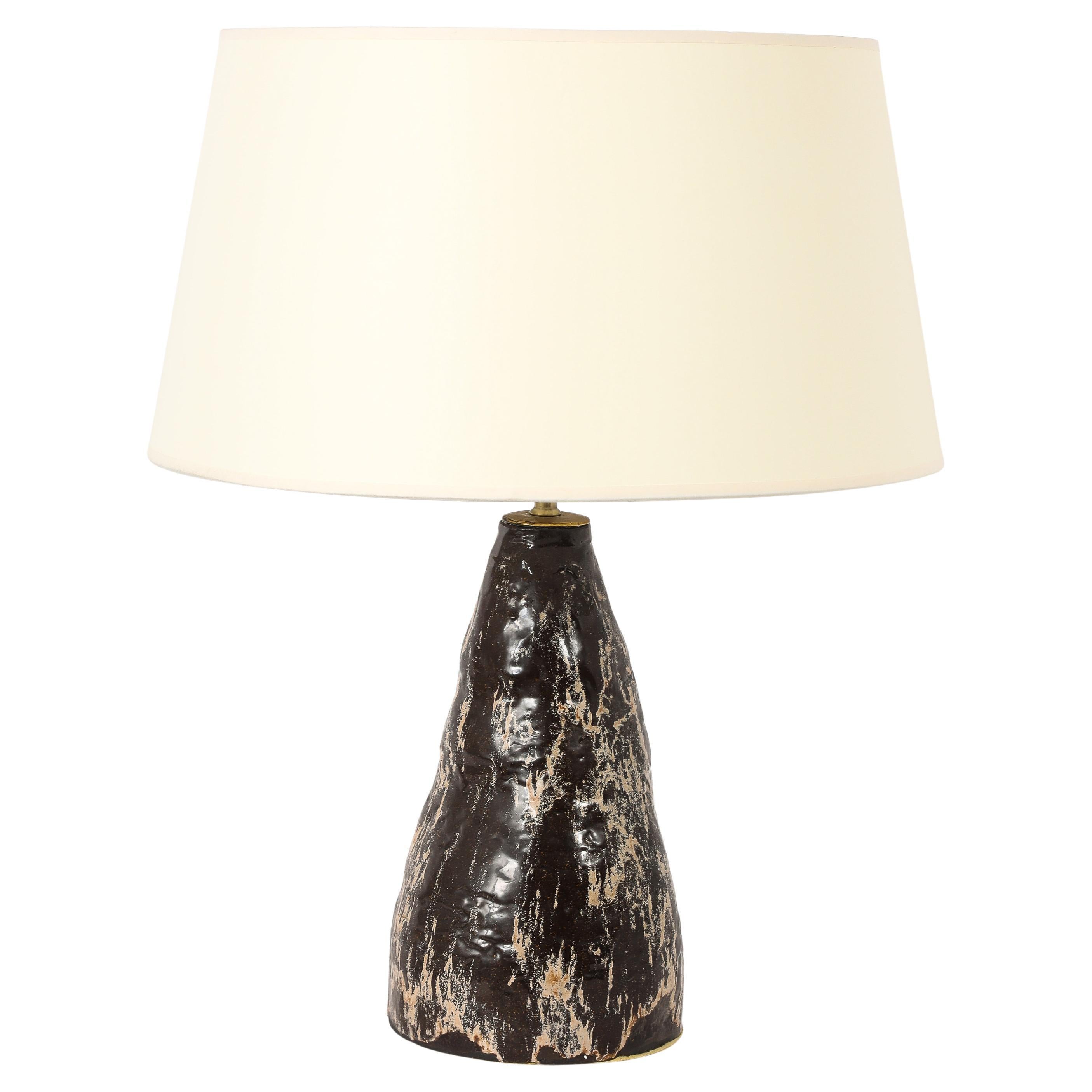 Gran lámpara de sobremesa de barro #2, Bélgica Años 50