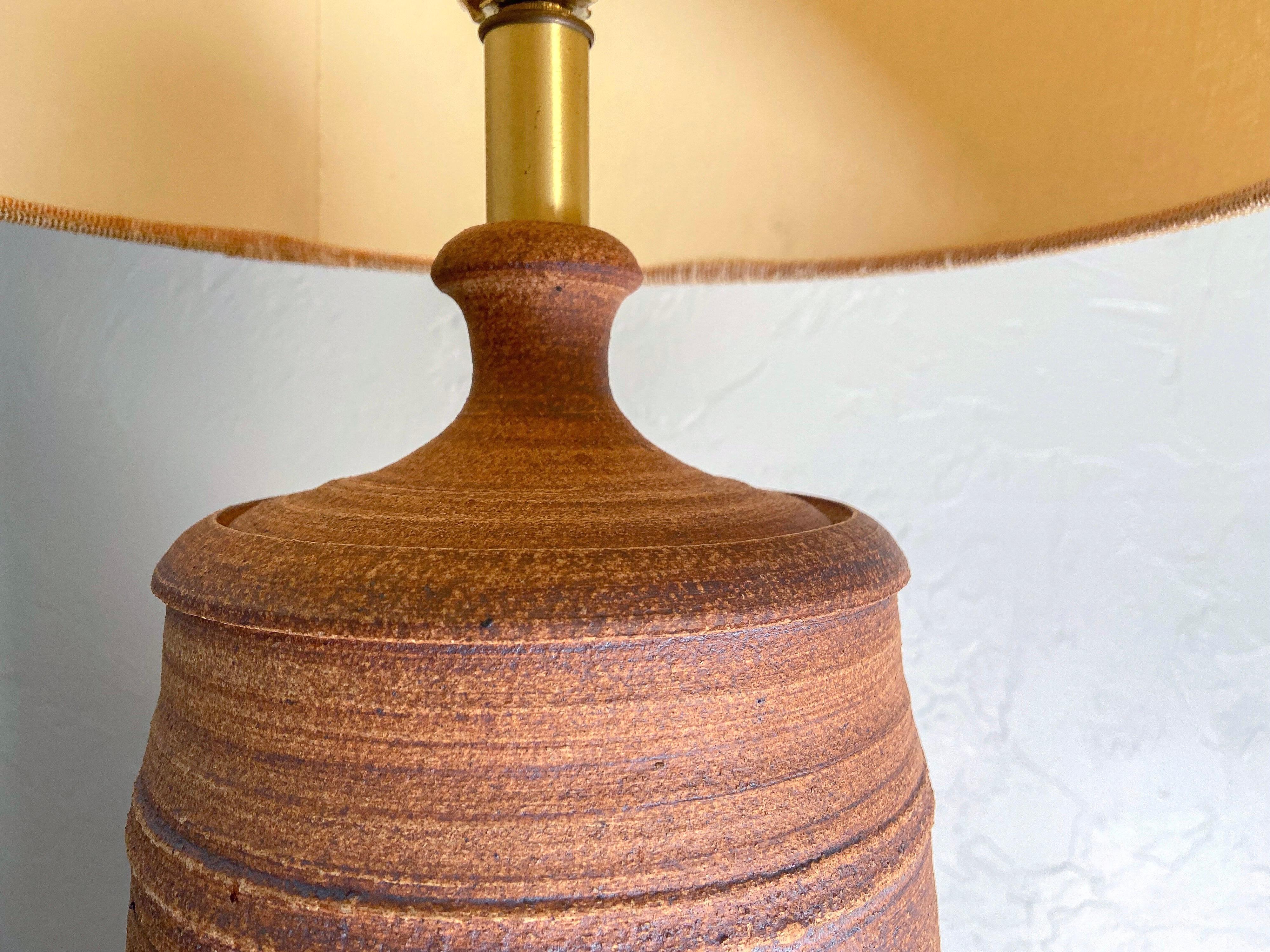 Hand-Crafted Large Earthtone Stoneware Lamp by Affiliated Craftsman Studios, 1970’s For Sale