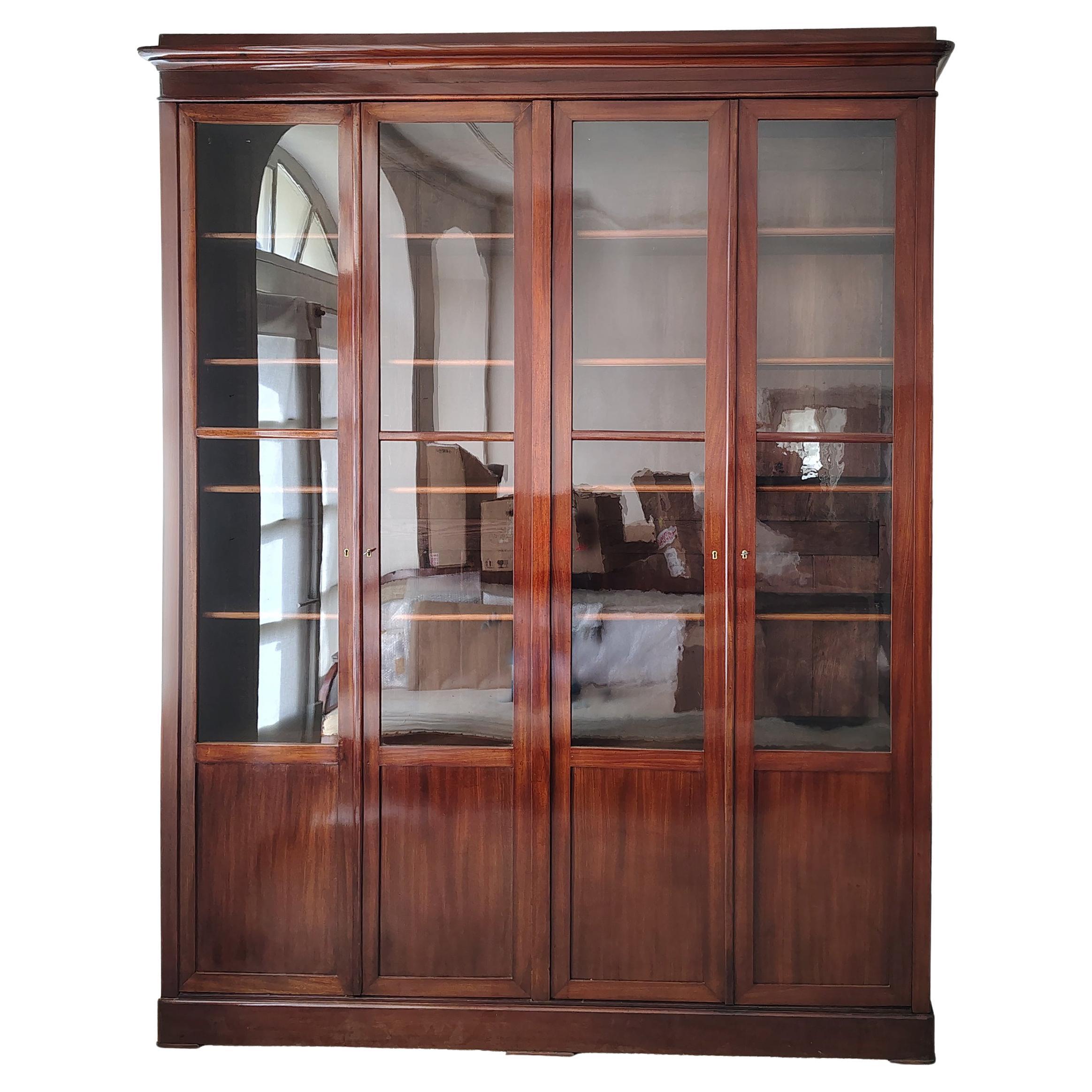 Large Eatly 19th Century, Charles X , French Bookcase in Mahogany