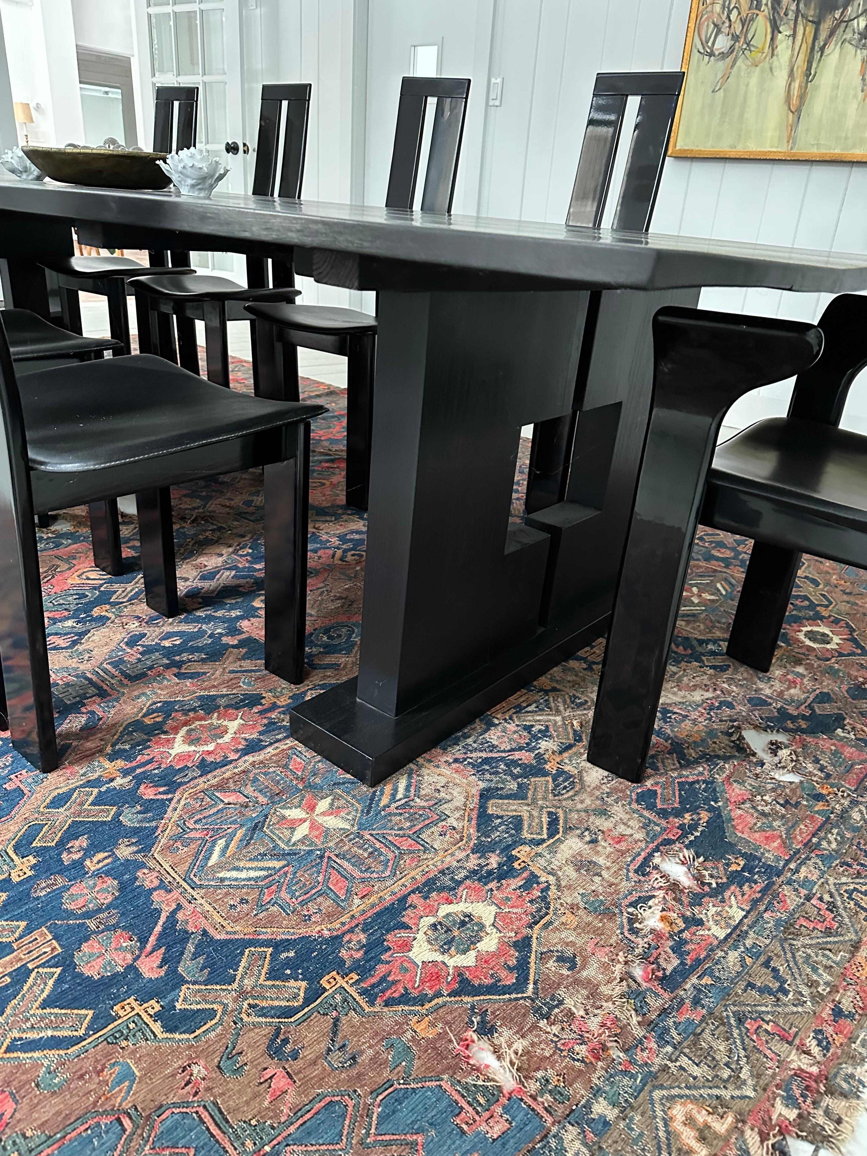 Large Ebonized Dining or Conference Room Table Custom Made by BH&A For Sale 1