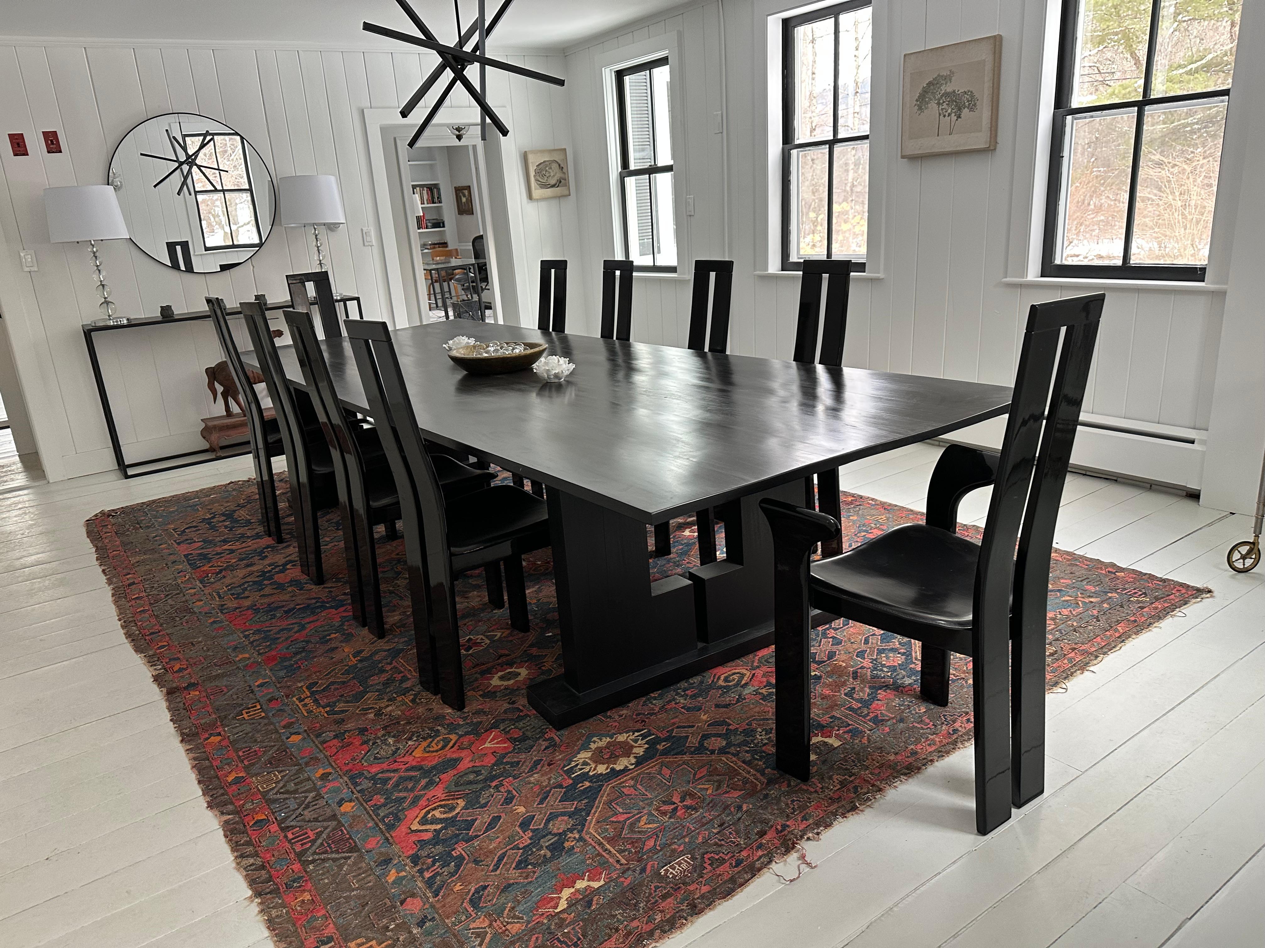 Large Ebonized Dining or Conference Room Table Custom Made by BH&A For Sale 2