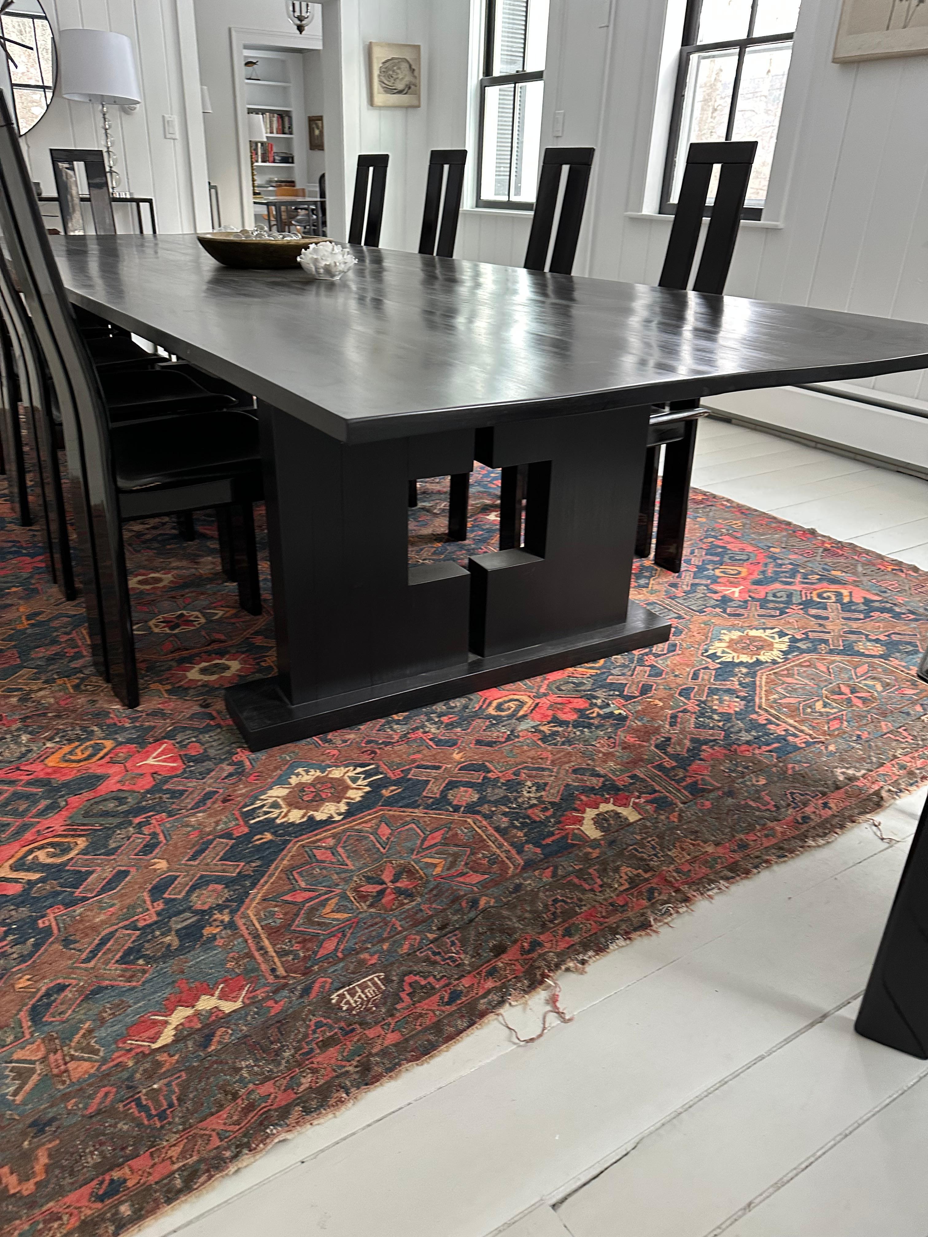 Large Ebonized Dining or Conference Room Table Custom Made by BH&A For Sale 5