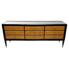 Grande credenza in legno ebanizzato e limone, attribuita a Paolo Buffa