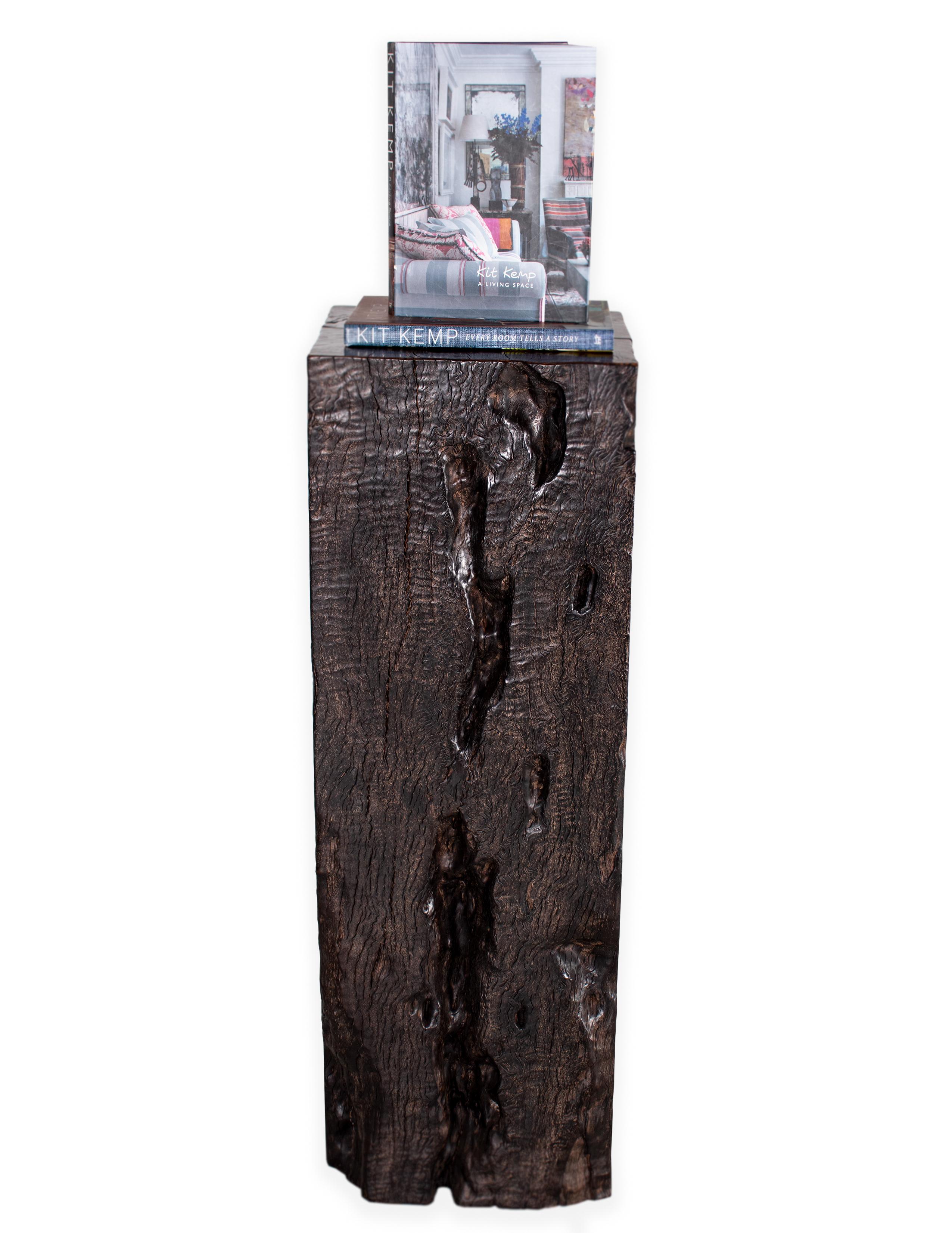 Contemporary Large Ebonized Lychee Wood Display