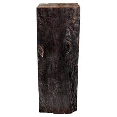 Large Ebonized Lychee Wood Pedestal Large Ebonized Lychee Wood Pedestal