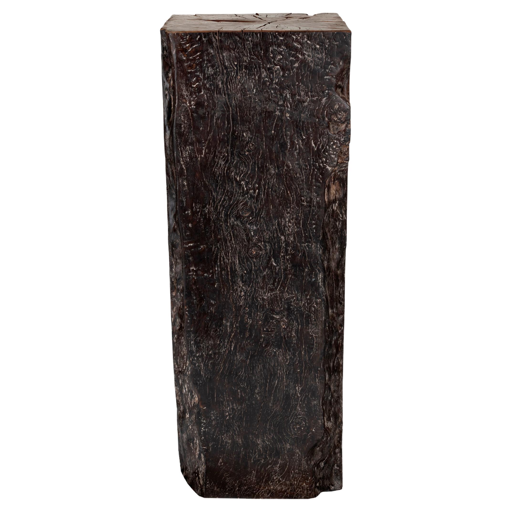 Large Ebonized Lychee Wood Pedestal For Sale