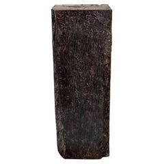 Vintage Large Ebonized Lychee Wood Pedestal