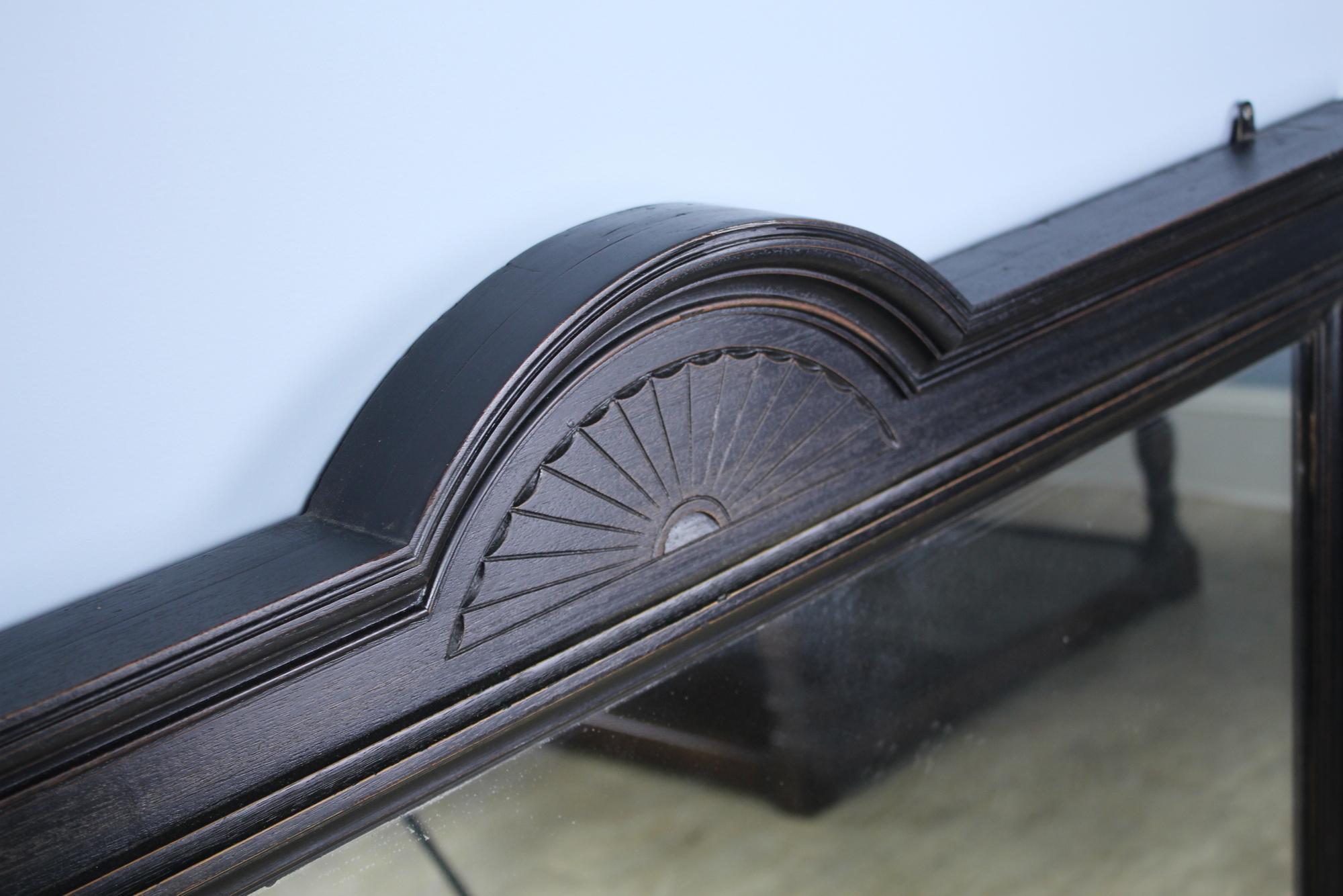 19th Century Large Ebonized Walnut Mirror For Sale