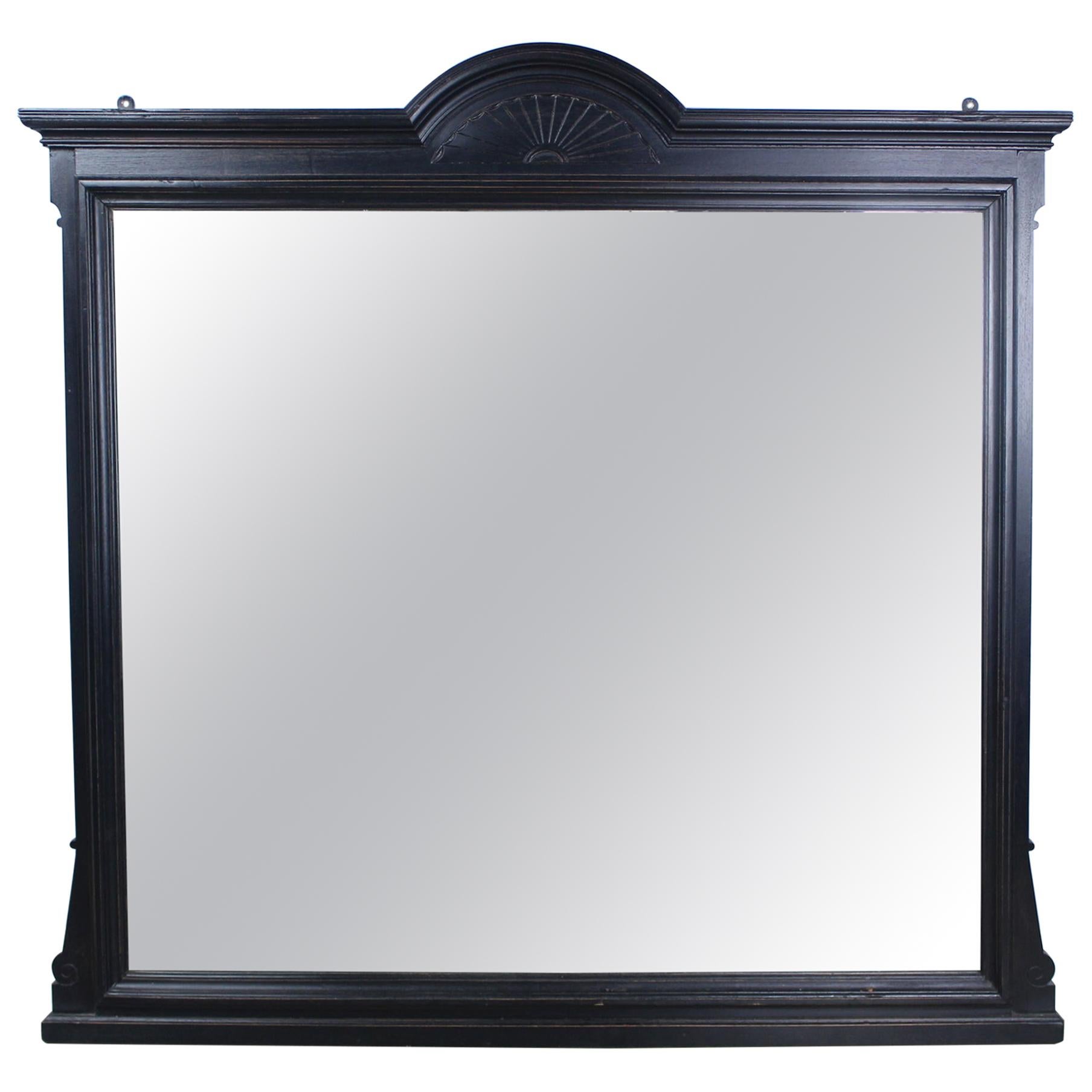 Large Ebonized Walnut Mirror For Sale