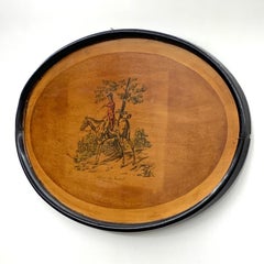 Large Ebonized Wooden Tray, Table or Wall, England, 1930s