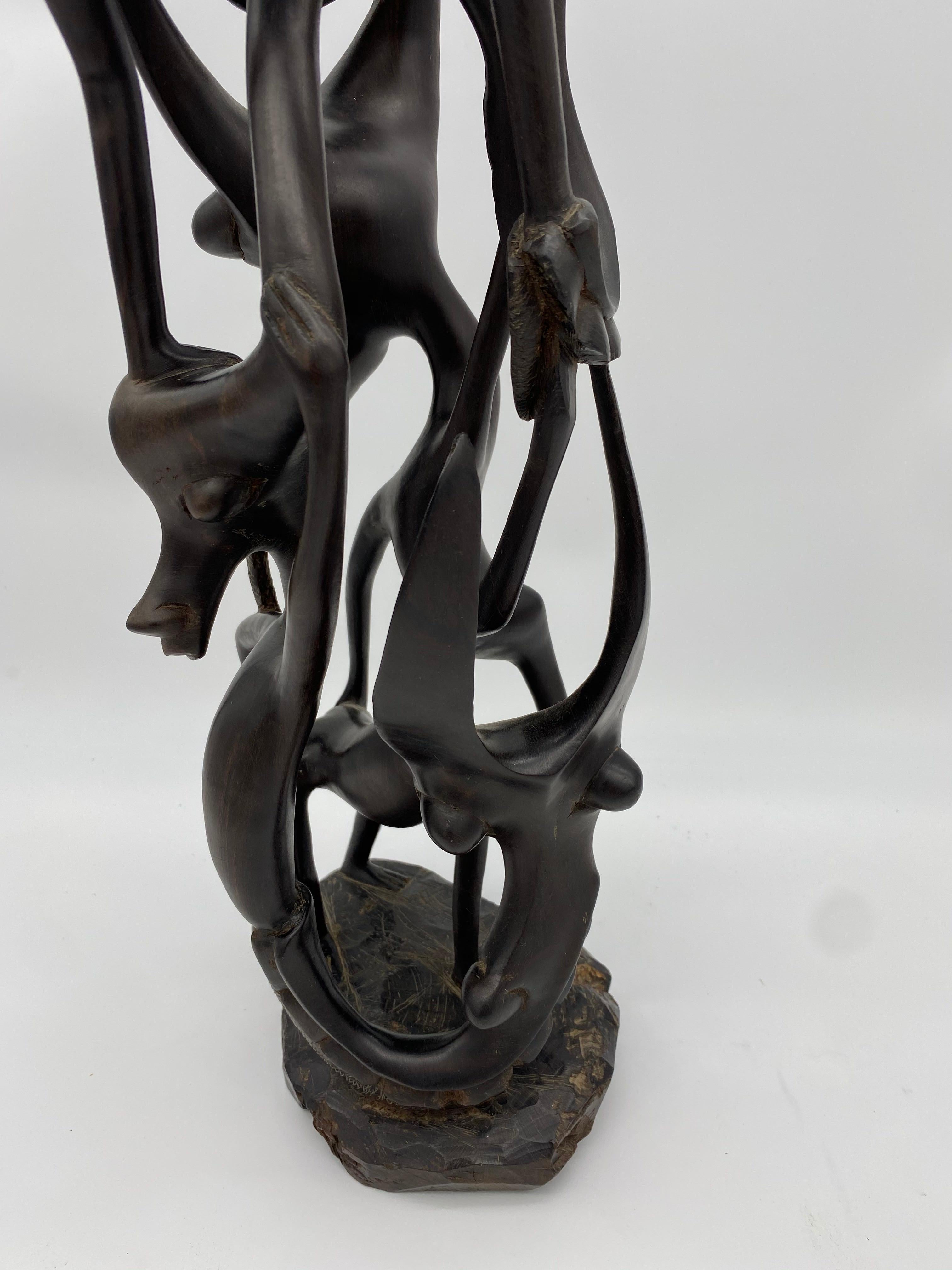 Arts and Crafts Large Ebony Wood African Sculpture For Sale