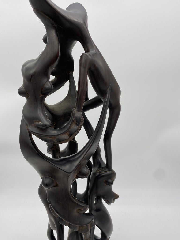 Large Ebony Wood African Sculpture For Sale at 1stDibs
