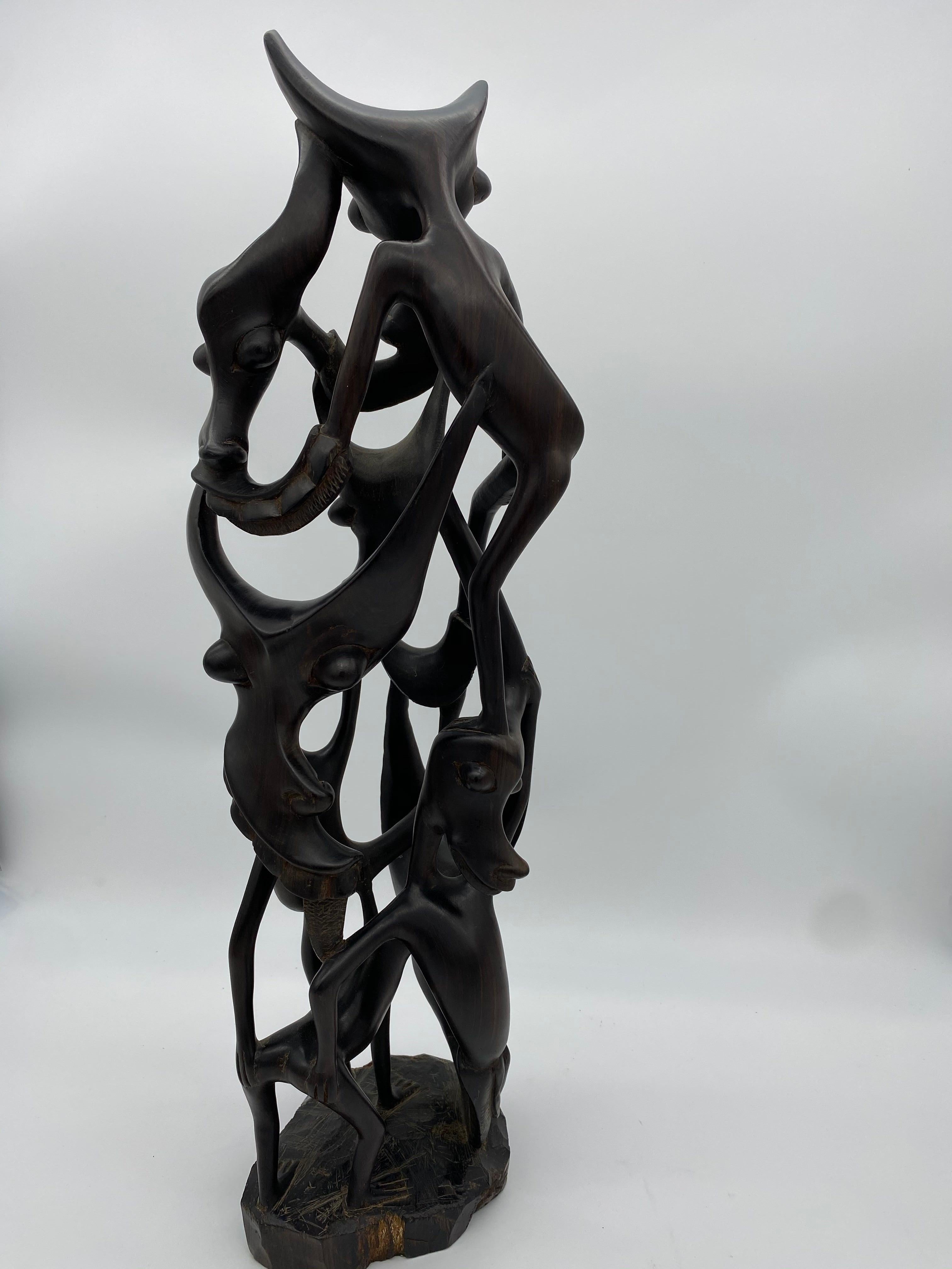 20th Century Large Ebony Wood African Sculpture For Sale