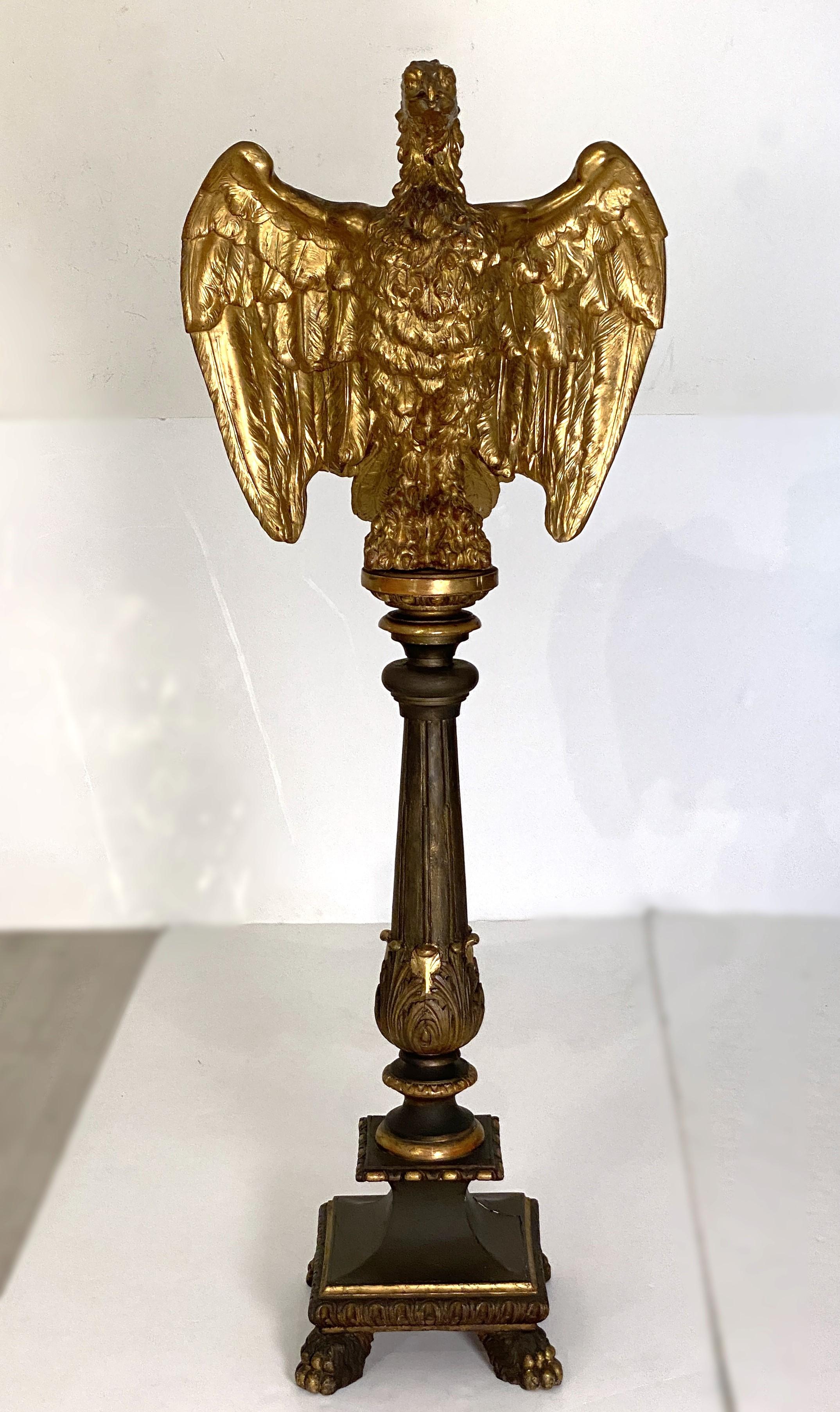 Large Ecclesiastical Carved and Gilded Eagle Lectern from Wales, c.1830 For Sale 4