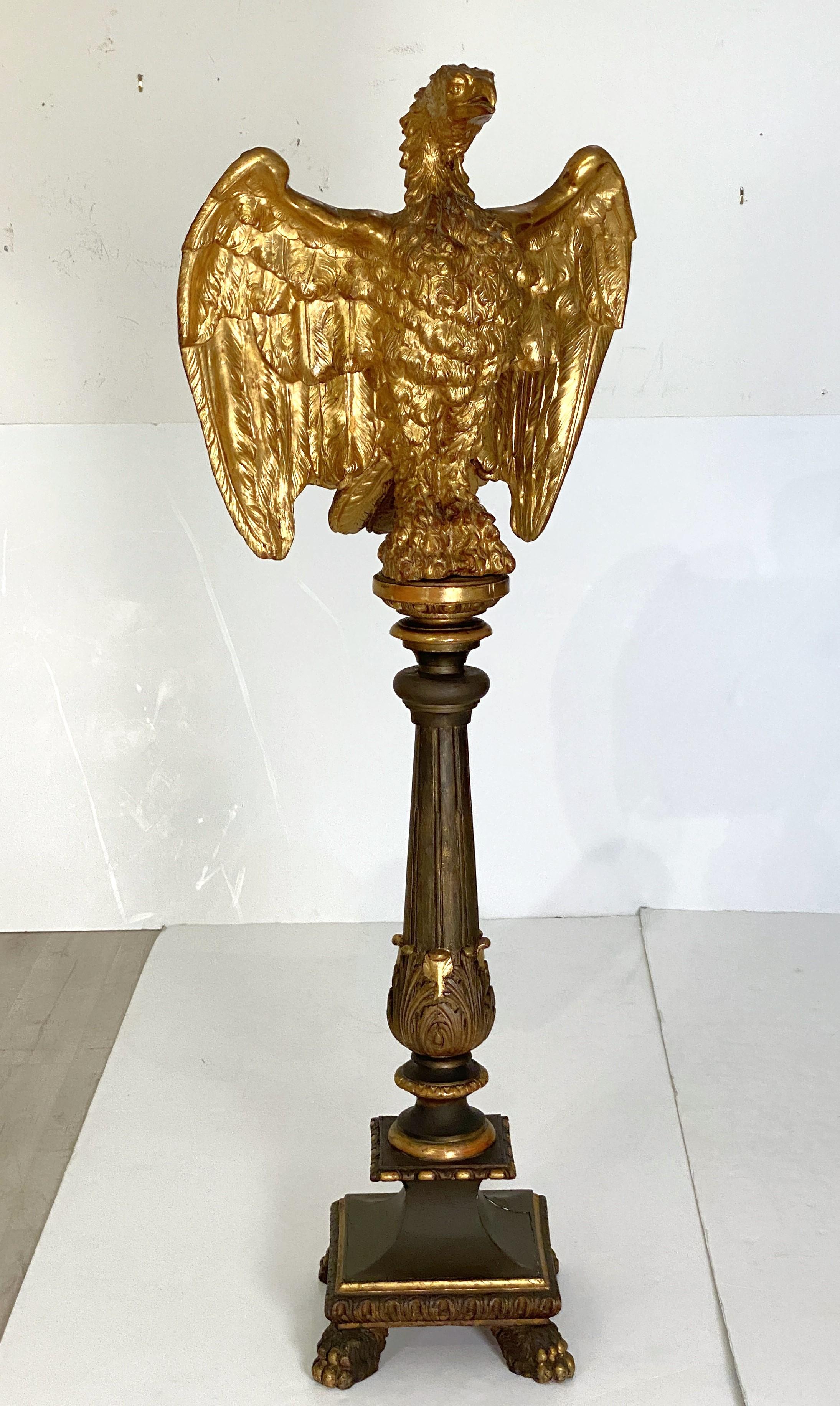 Large Ecclesiastical Carved and Gilded Eagle Lectern from Wales, c.1830 For Sale 8