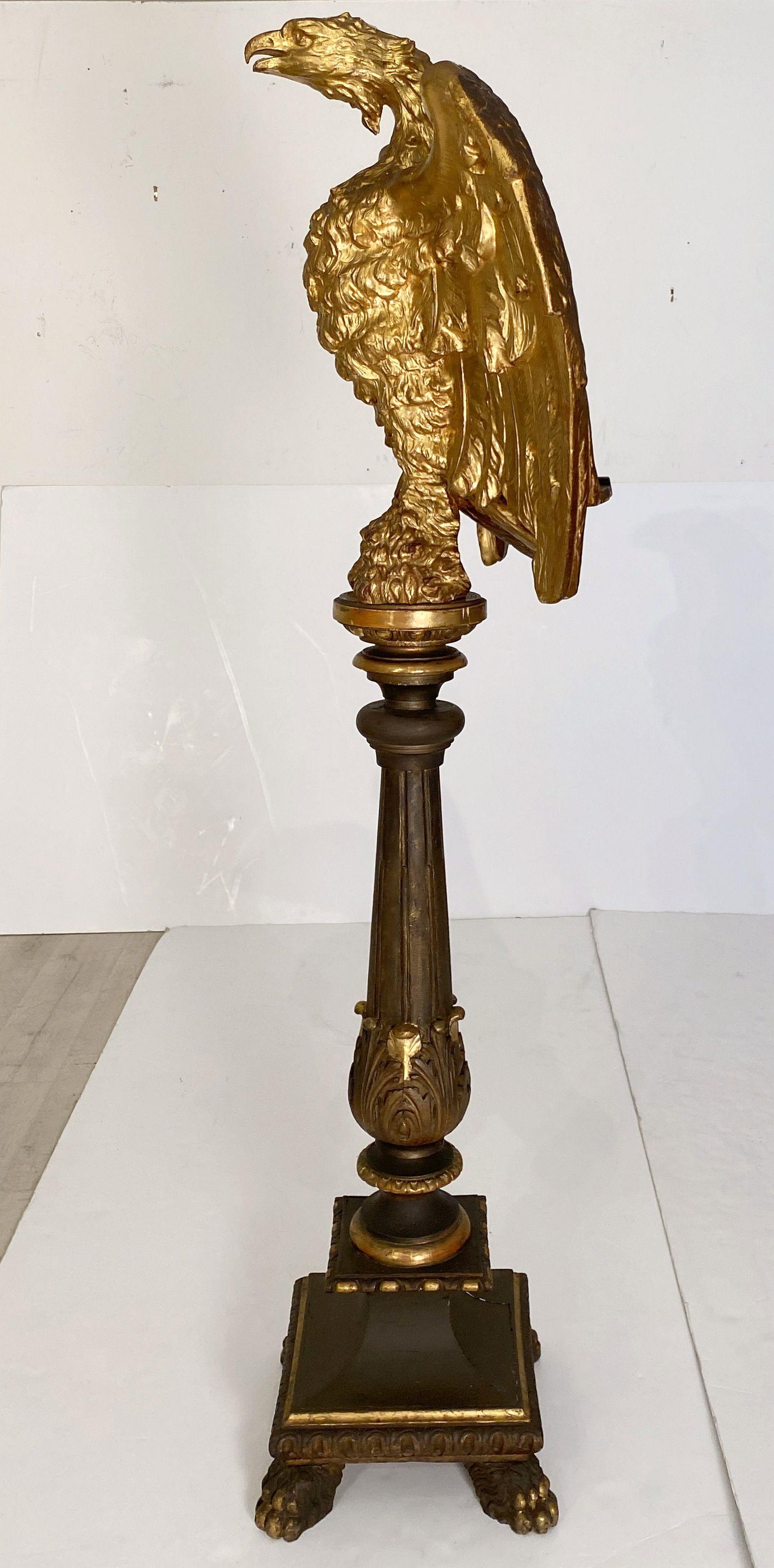 Welsh Large Ecclesiastical Carved and Gilded Eagle Lectern from Wales, c.1830 For Sale