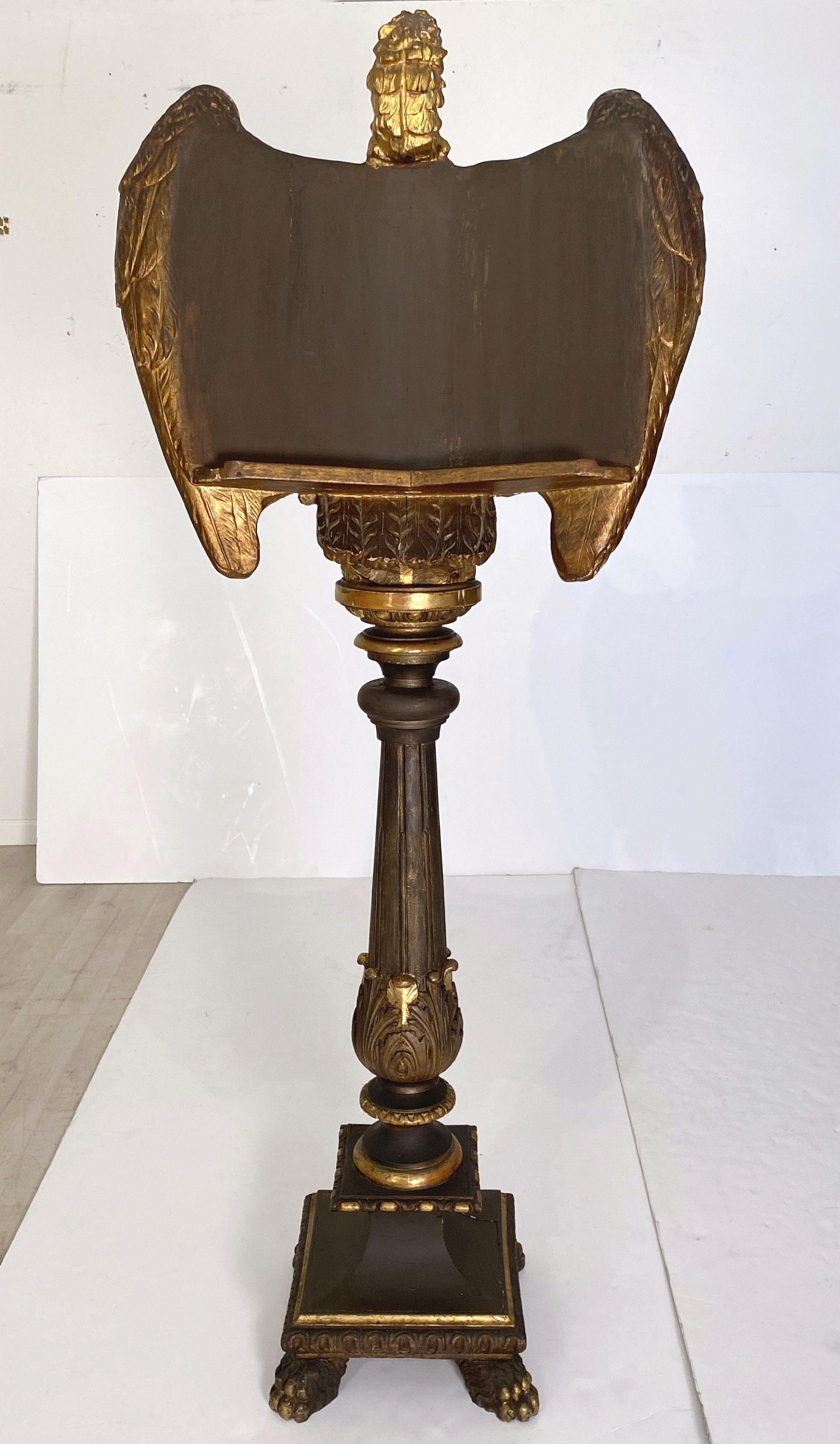19th Century Large Ecclesiastical Carved and Gilded Eagle Lectern from Wales, c.1830 For Sale