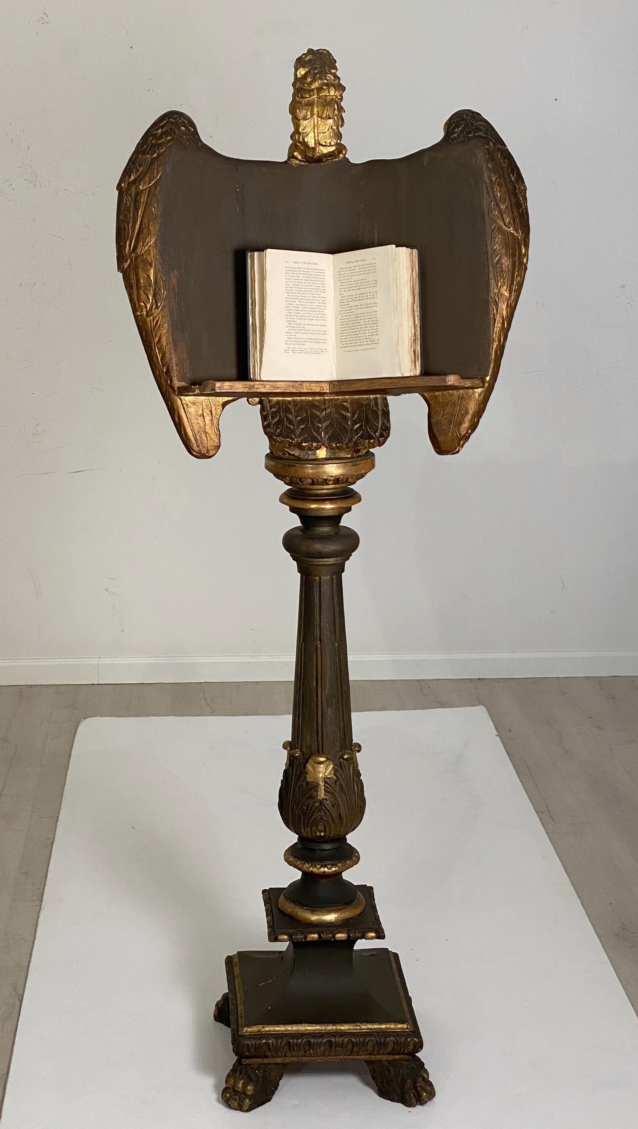 Large Ecclesiastical Carved and Gilded Eagle Lectern from Wales, c.1830 For Sale 2