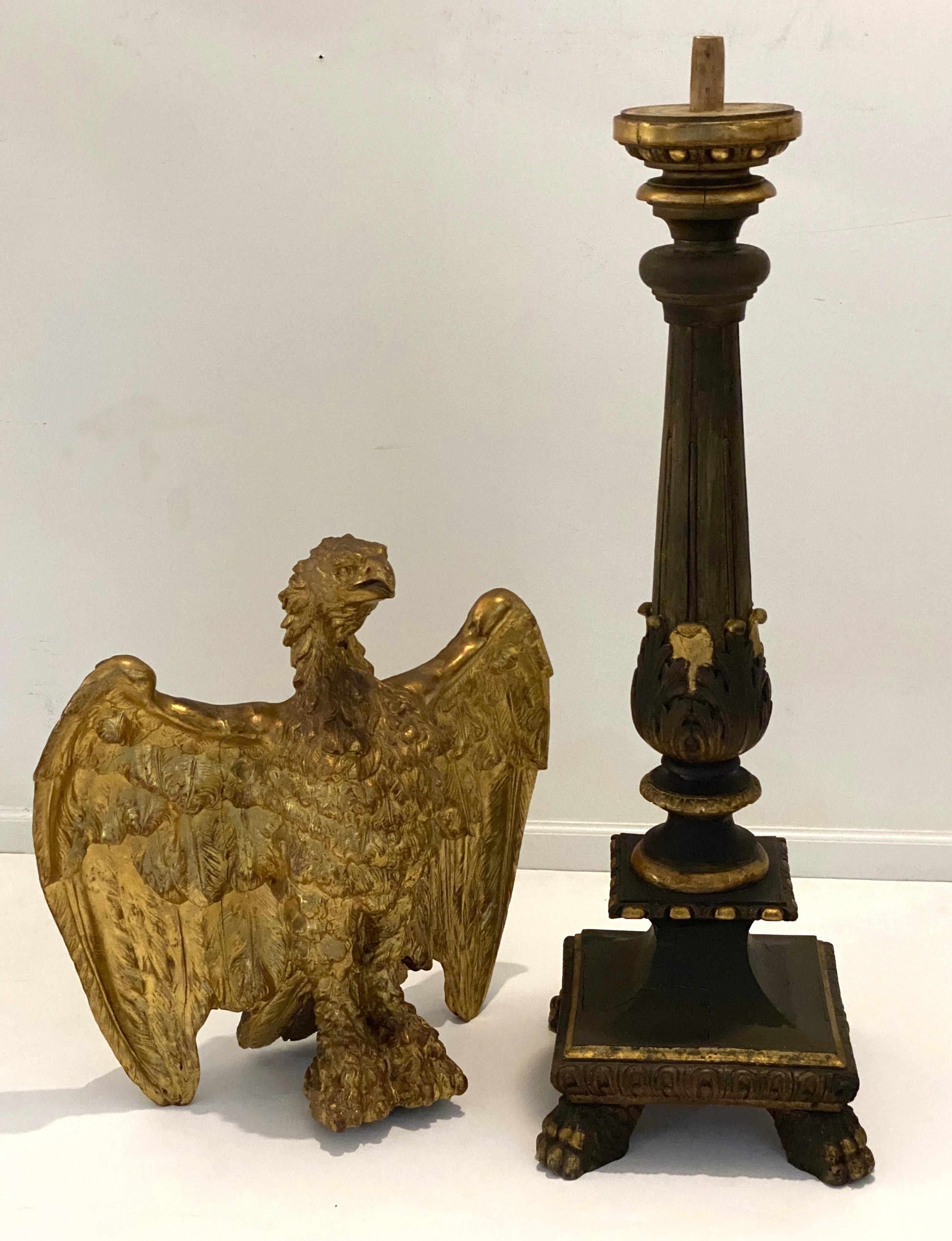Large Ecclesiastical Carved and Gilded Eagle Lectern from Wales, c.1830 For Sale 3