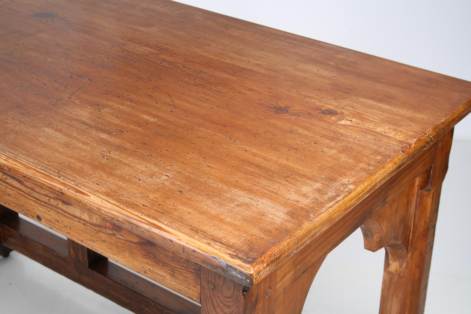 Large Ecclesiastical Gothic Revival Serving Table, Workstation Desk Countertop For Sale 5