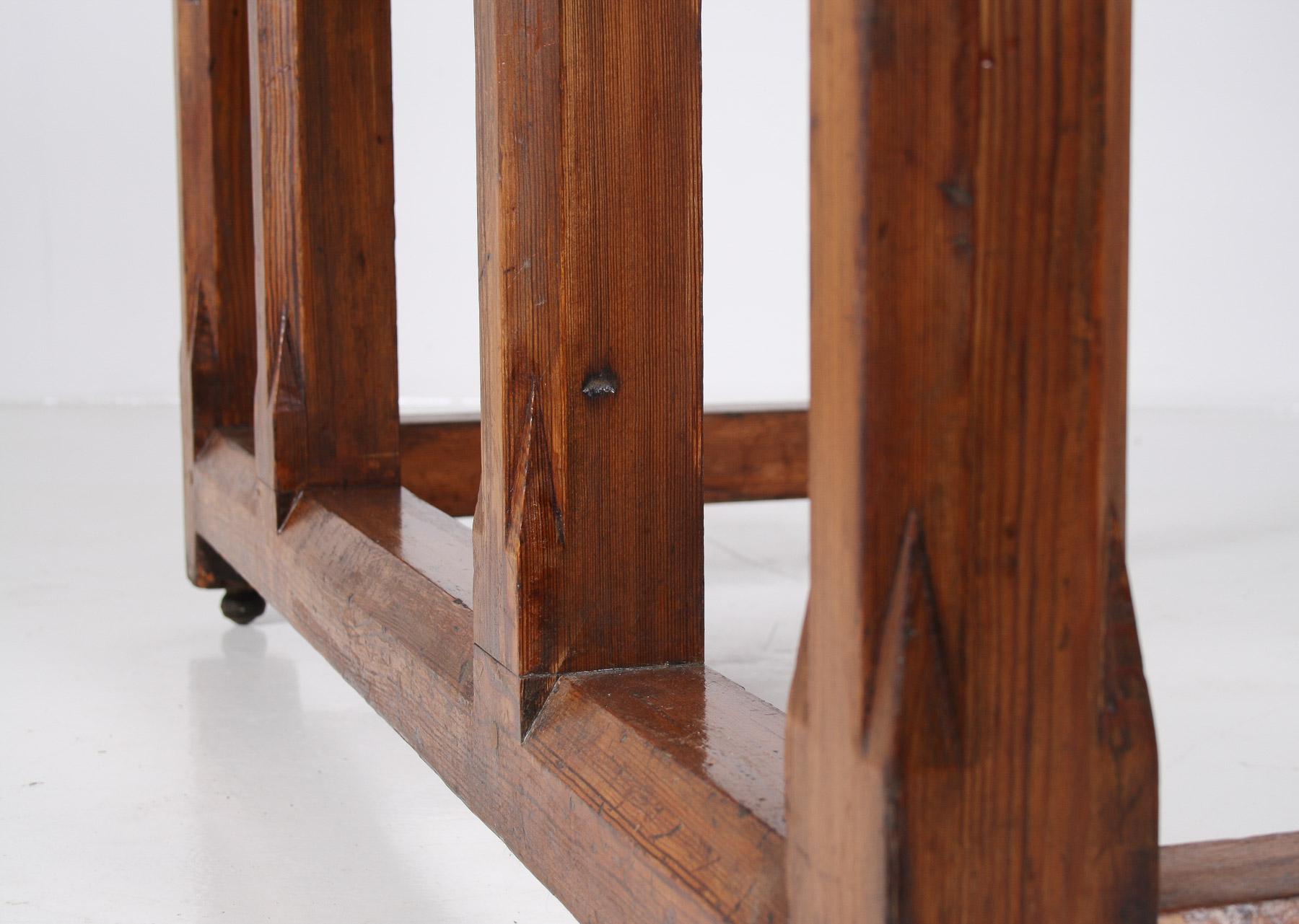 Large Ecclesiastical Gothic Revival Serving Table, Workstation Desk Countertop For Sale 13