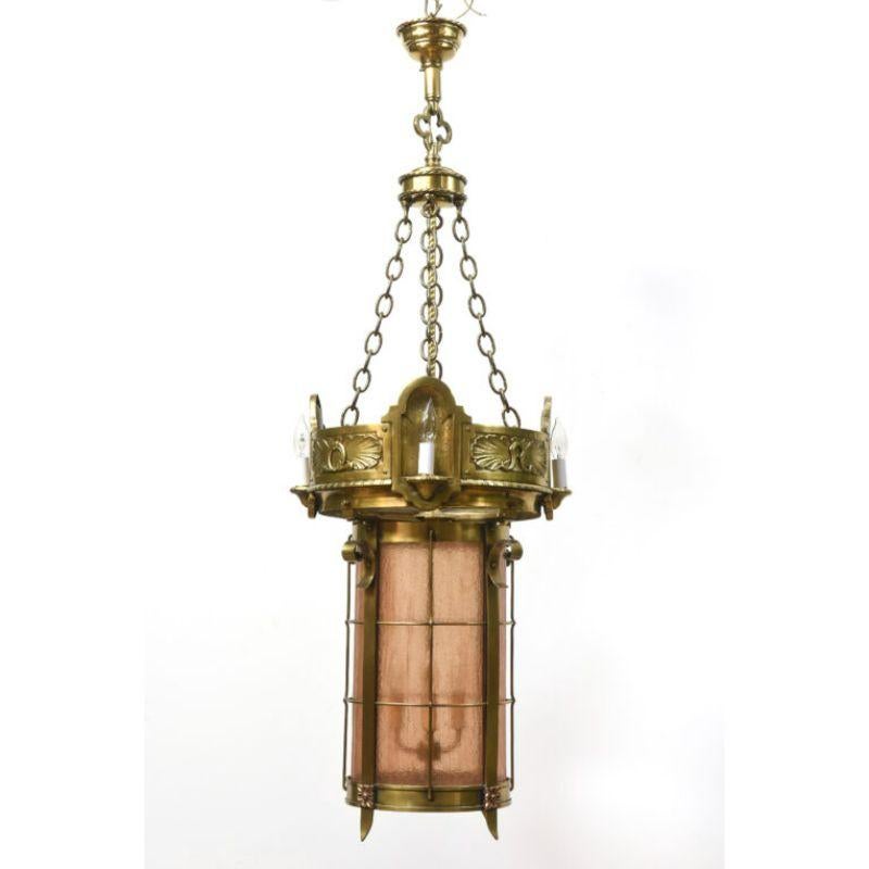 Large Ecclesiastical Lantern with Smoky Glass For Sale 4