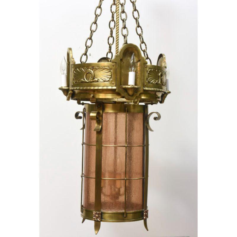 Large Ecclesiastical Lantern with Smoky Glass For Sale 3