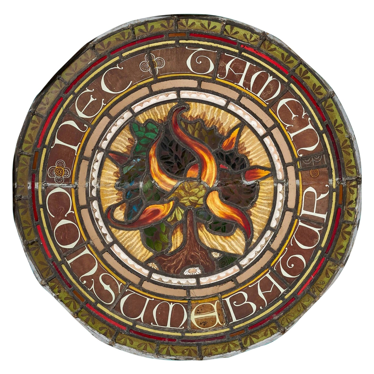 Large Ecclesiastical Scottish Stained Glass Roundel For Sale