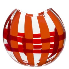 Grand vase Eclissi orange et rouge par Carlo Moretti