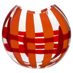 Grand vase Eclissi orange et rouge par Carlo Moretti