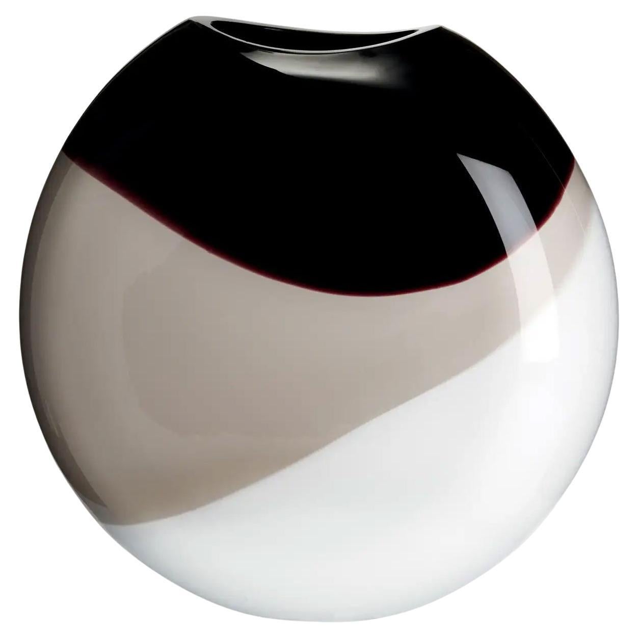 Large Eclissi Vase in White, Grey and Black by Carlo Moretti For Sale