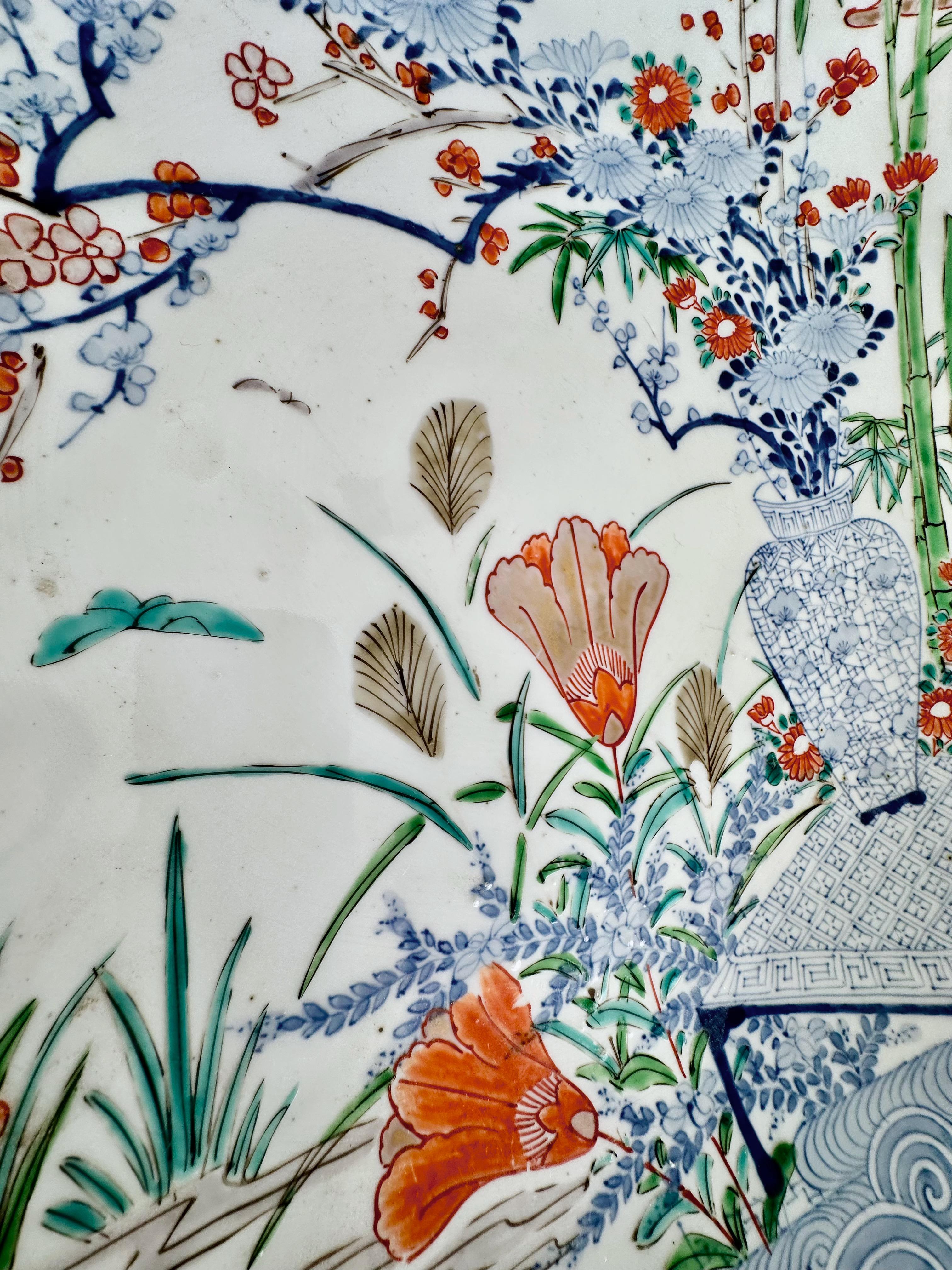 Große Edo Japanese Arita Porzellan Charger im Angebot 5