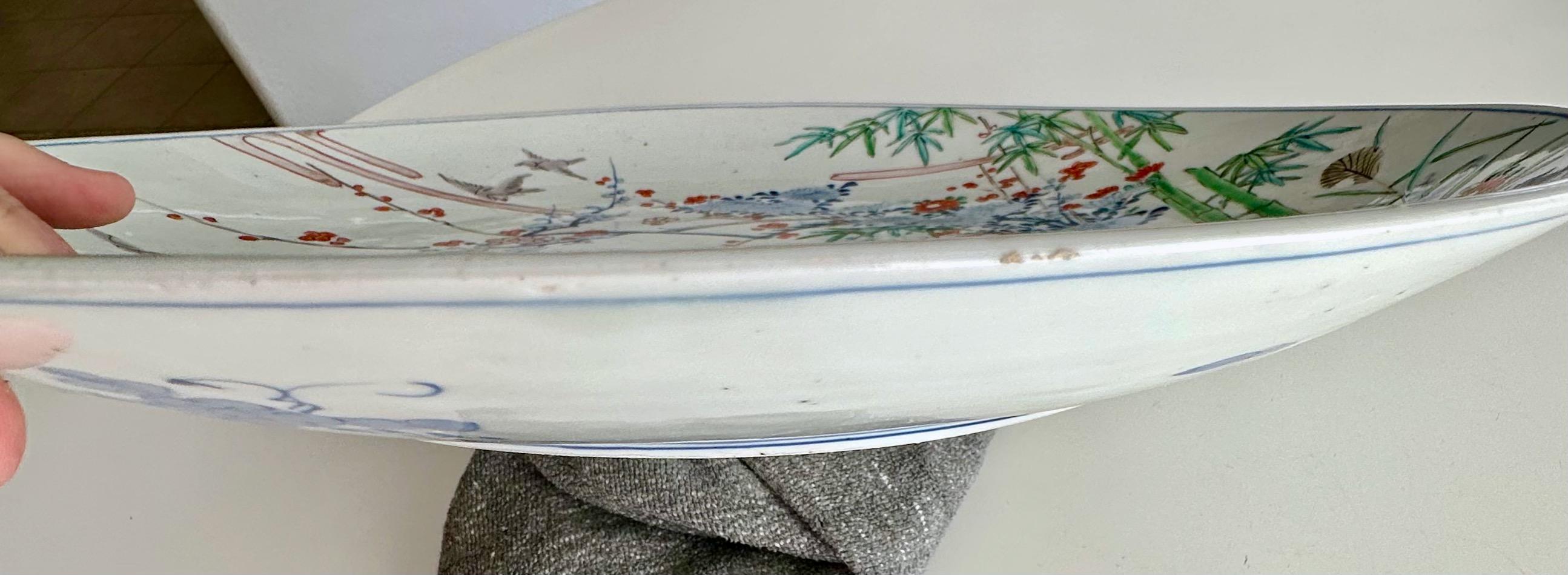 Große Edo Japanese Arita Porzellan Charger im Angebot 6