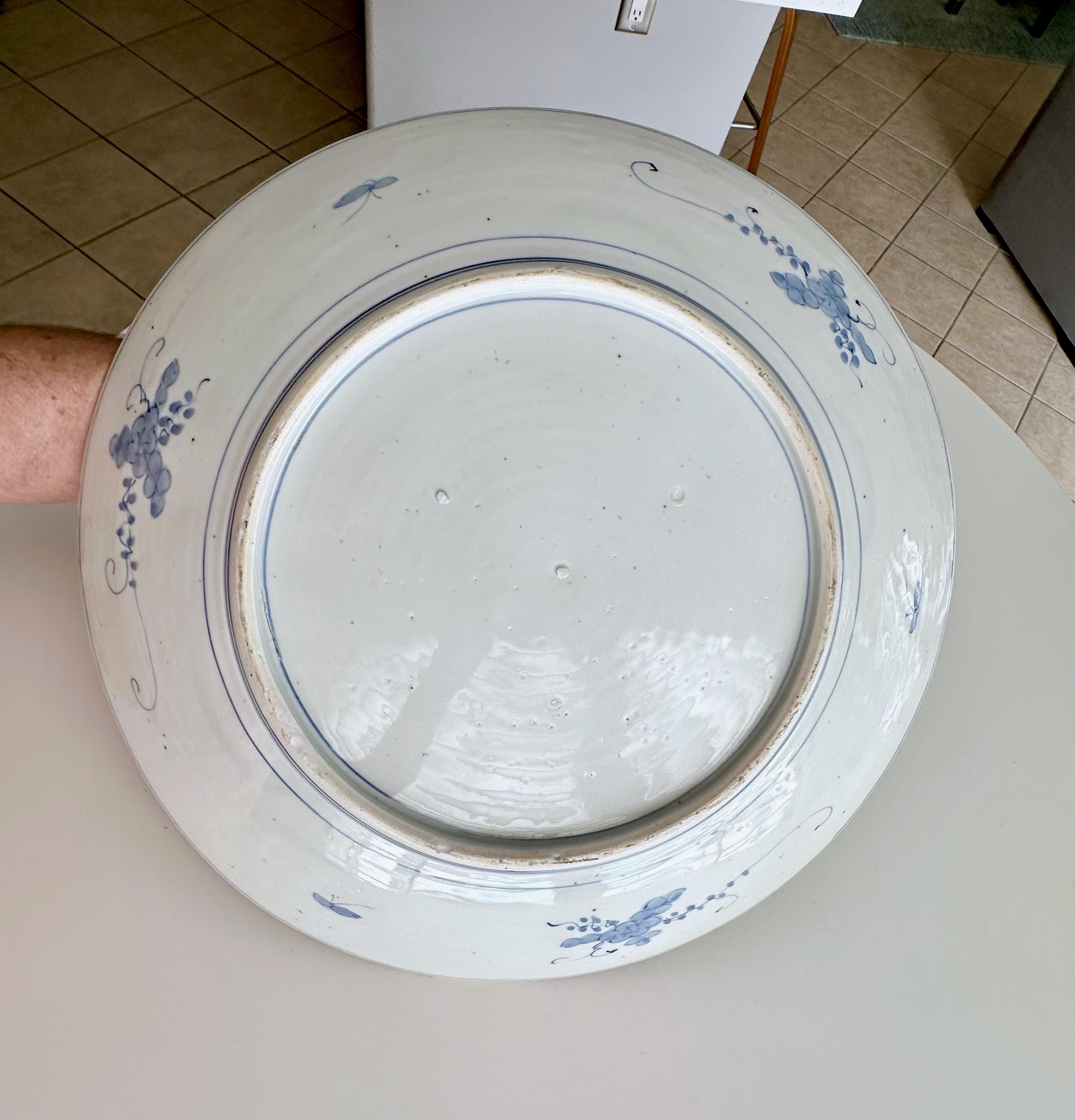 Große Edo Japanese Arita Porzellan Charger im Angebot 7